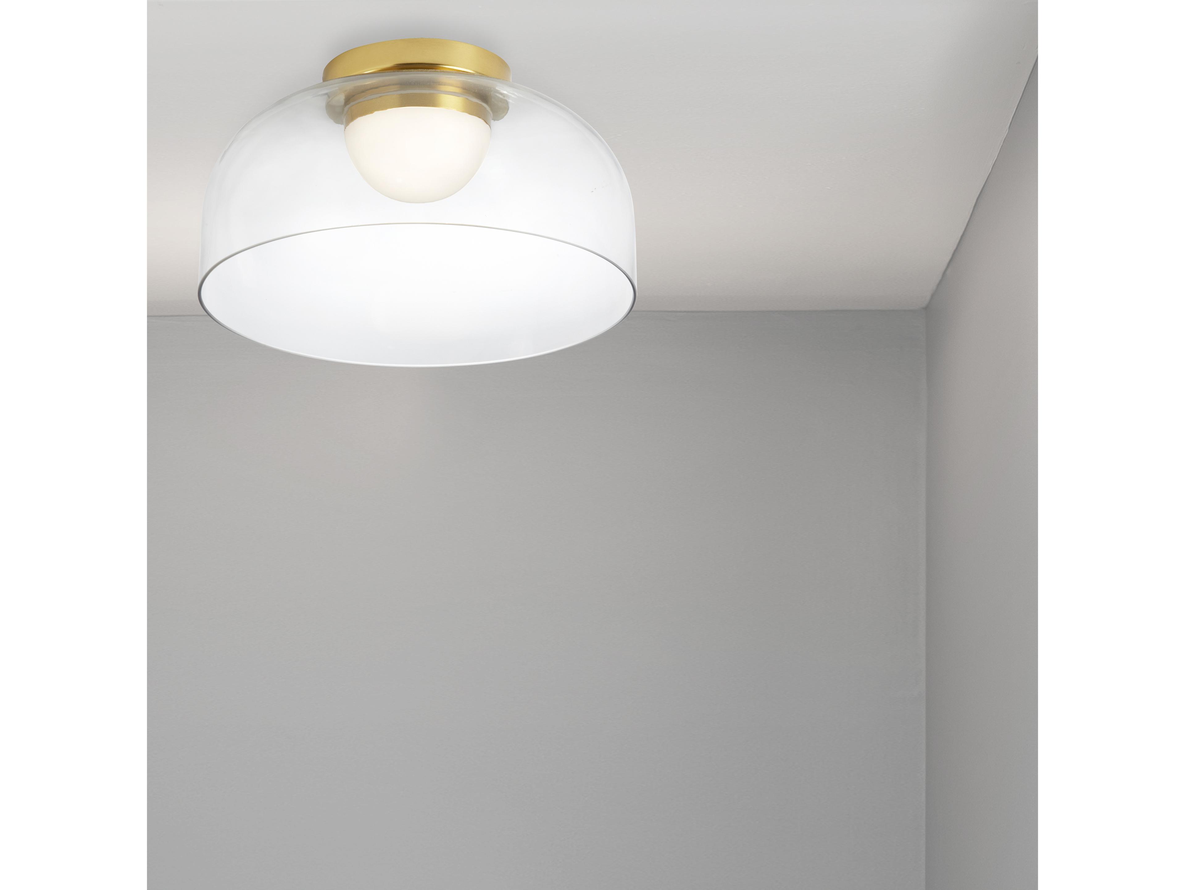 Dainolite Nadine 1-Light Aged Brass Dome Flush Mount