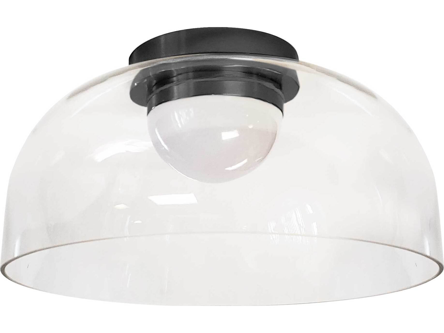 Dainolite Nadine 1-Light Matte Black Dome Flush Mount