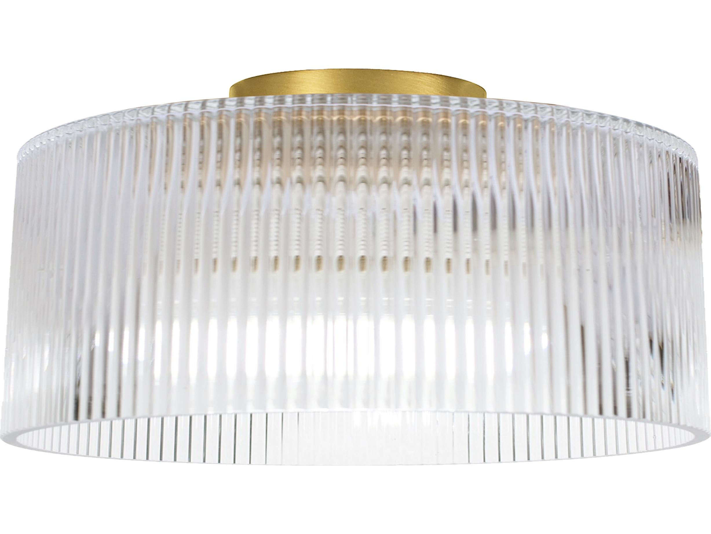 Dainolite Nadine 1-Light Aged Brass Drum Flush Mount
