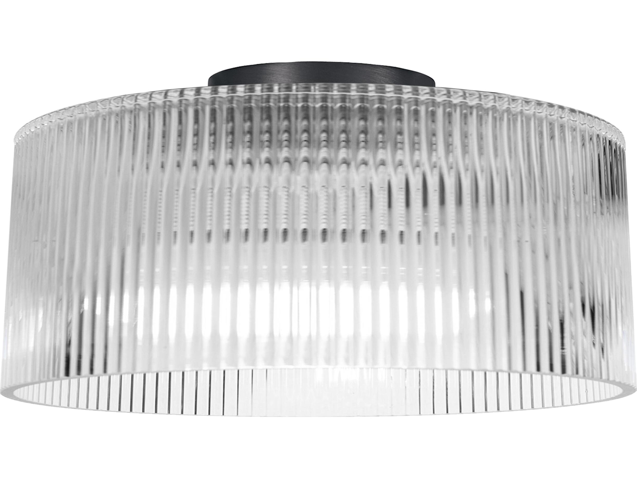 Dainolite Nadine 1-Light Matte Black Drum Flush Mount