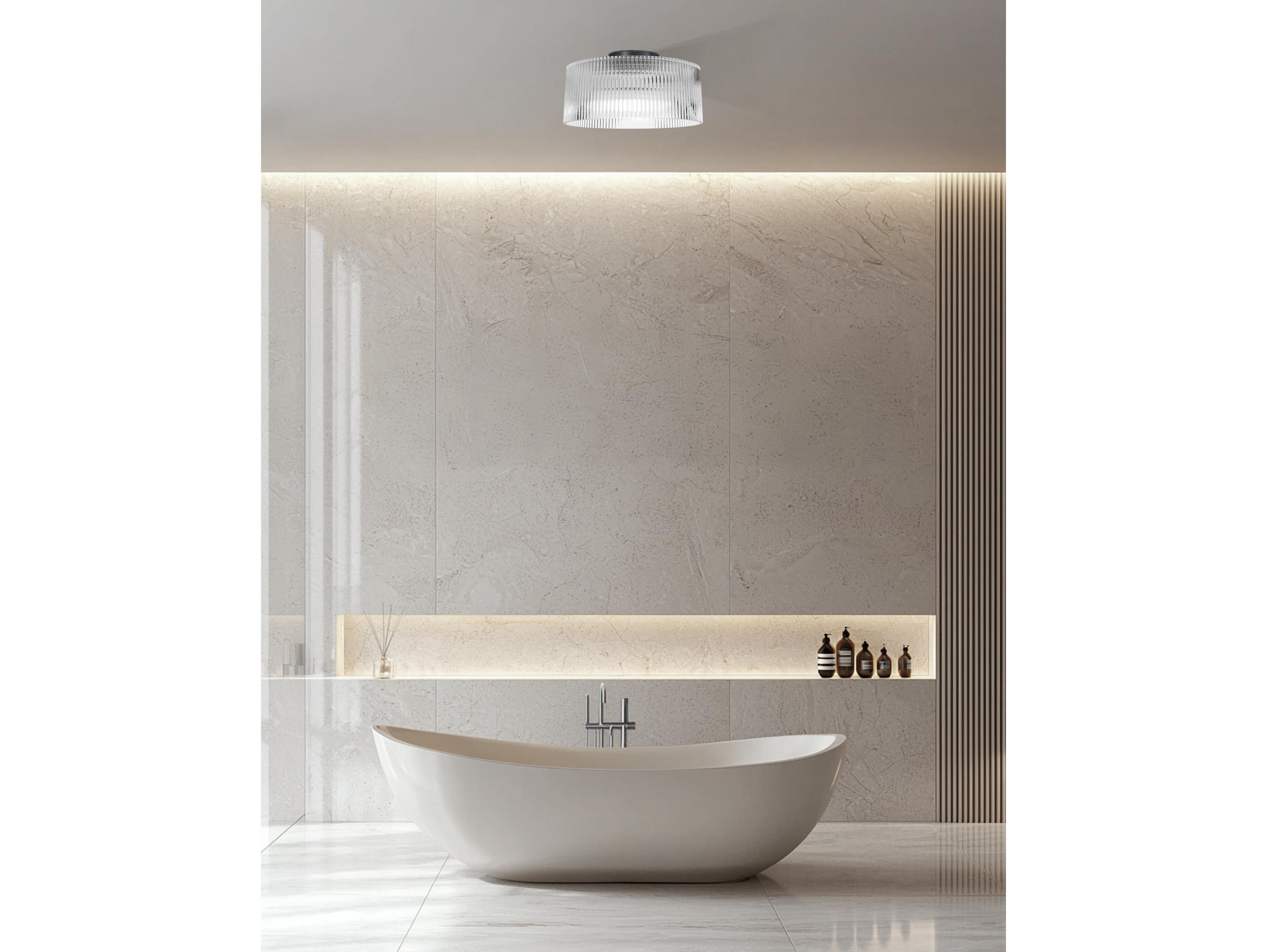 Dainolite Nadine 1-Light Matte Black Drum Flush Mount