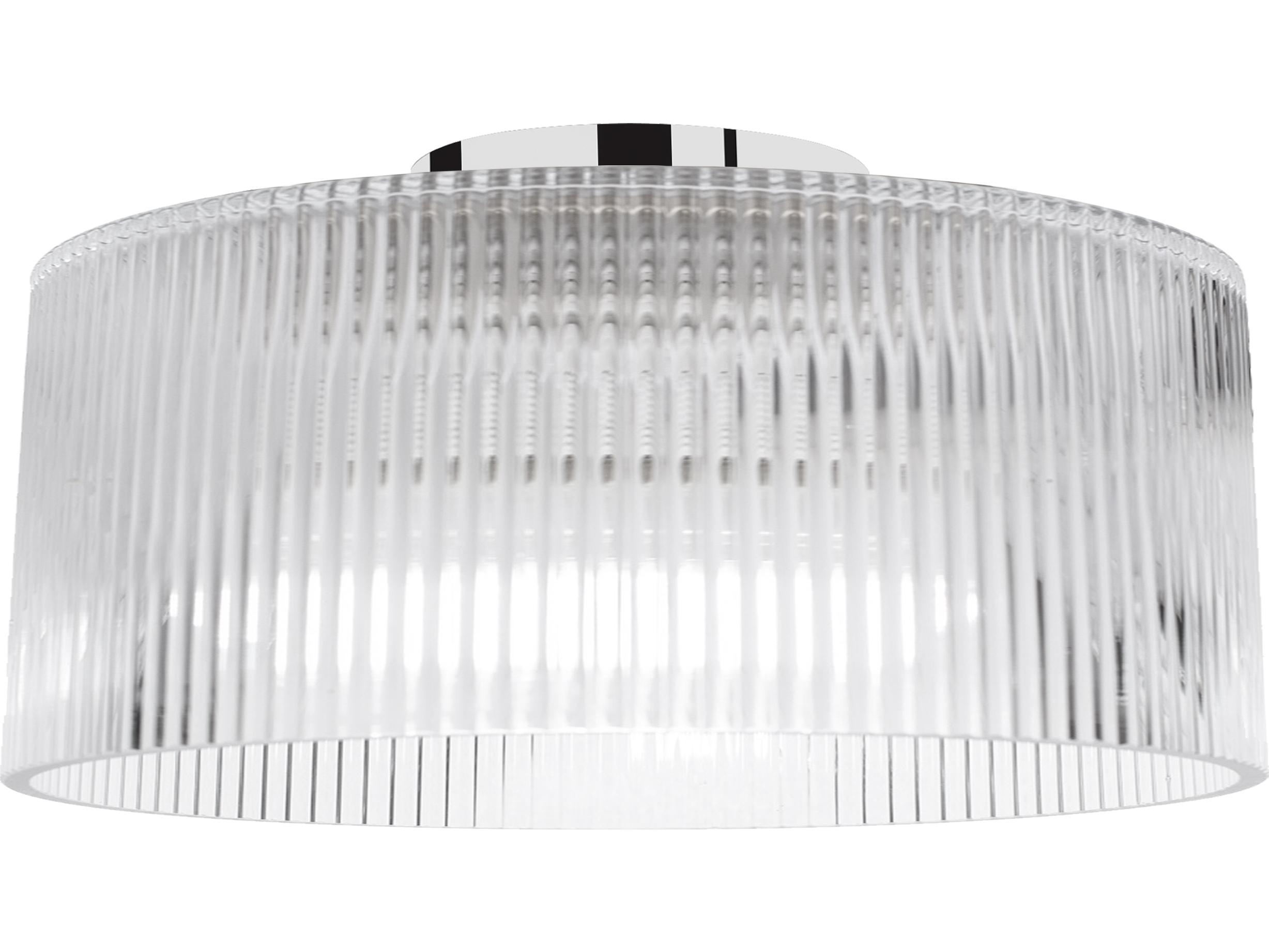 Dainolite Nadine 1-Light Polished Chrome Drum Flush Mount