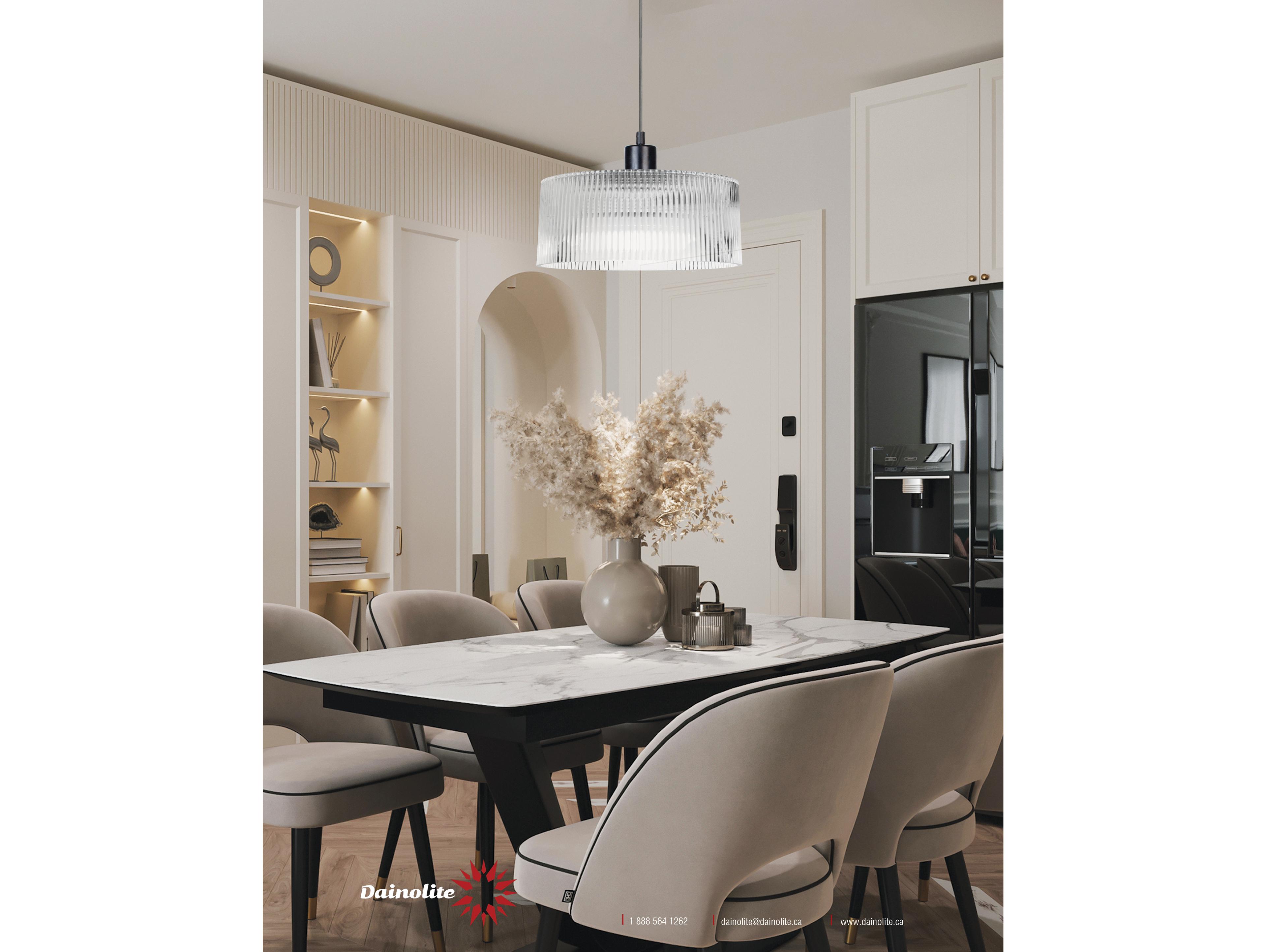 Dainolite Nadine 1-Light Matte Black Drum Mini Pendant