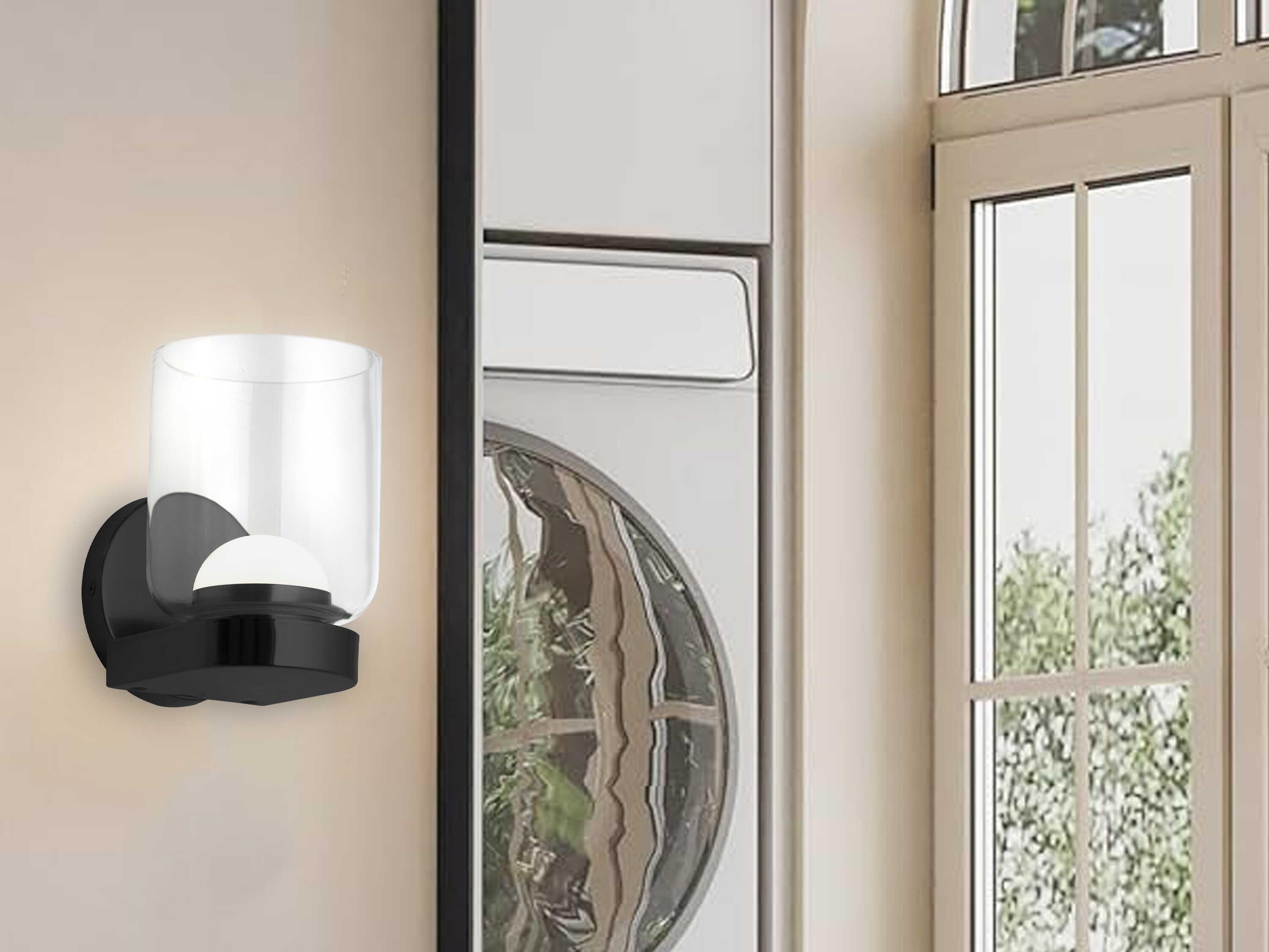 Dainolite Nadine 1-Light Matte Black Wall Sconce