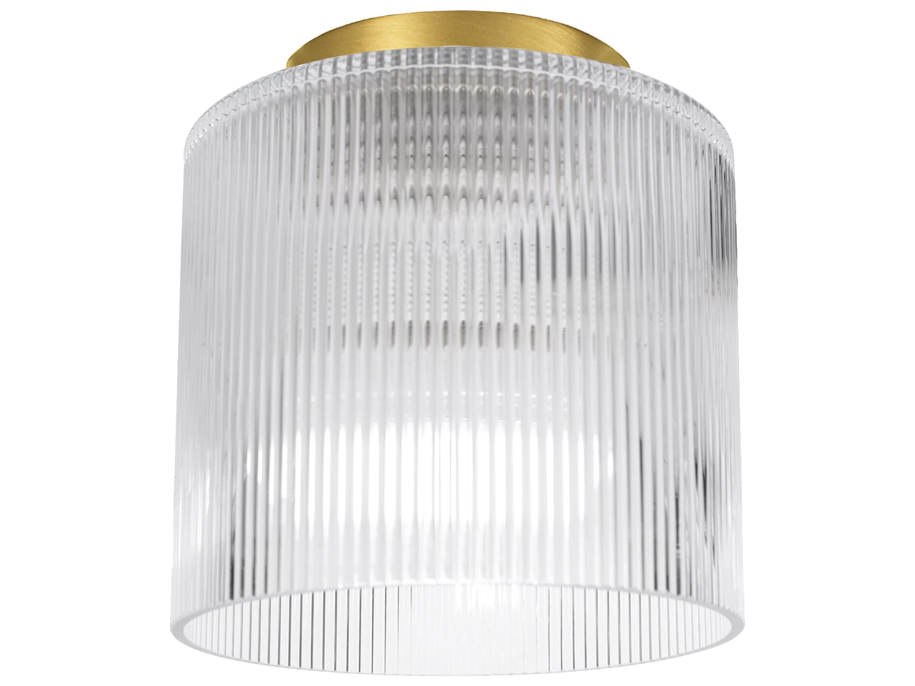 Dainolite Nadine 1-Light Aged Brass Cylinder Flush Mount