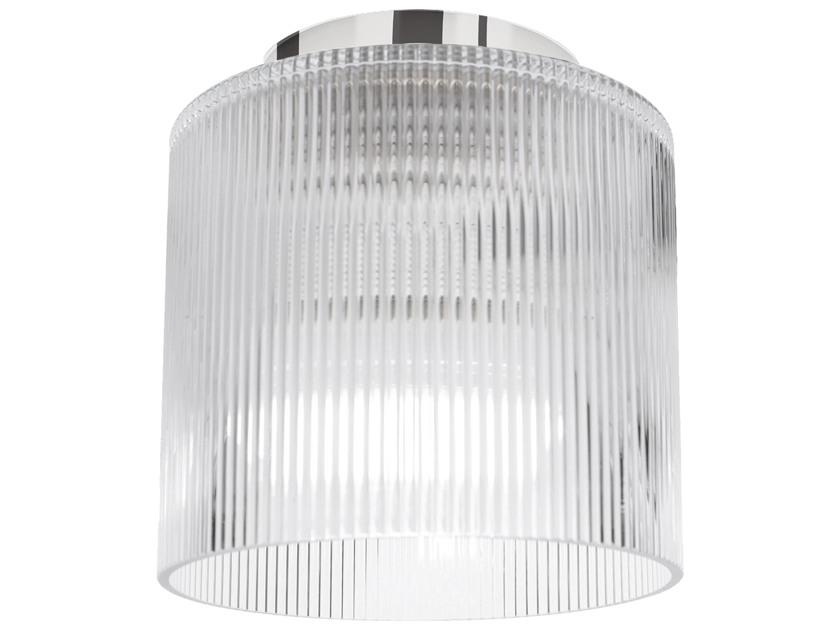 Dainolite Nadine 1-Light Polished Chrome Cylinder Flush Mount