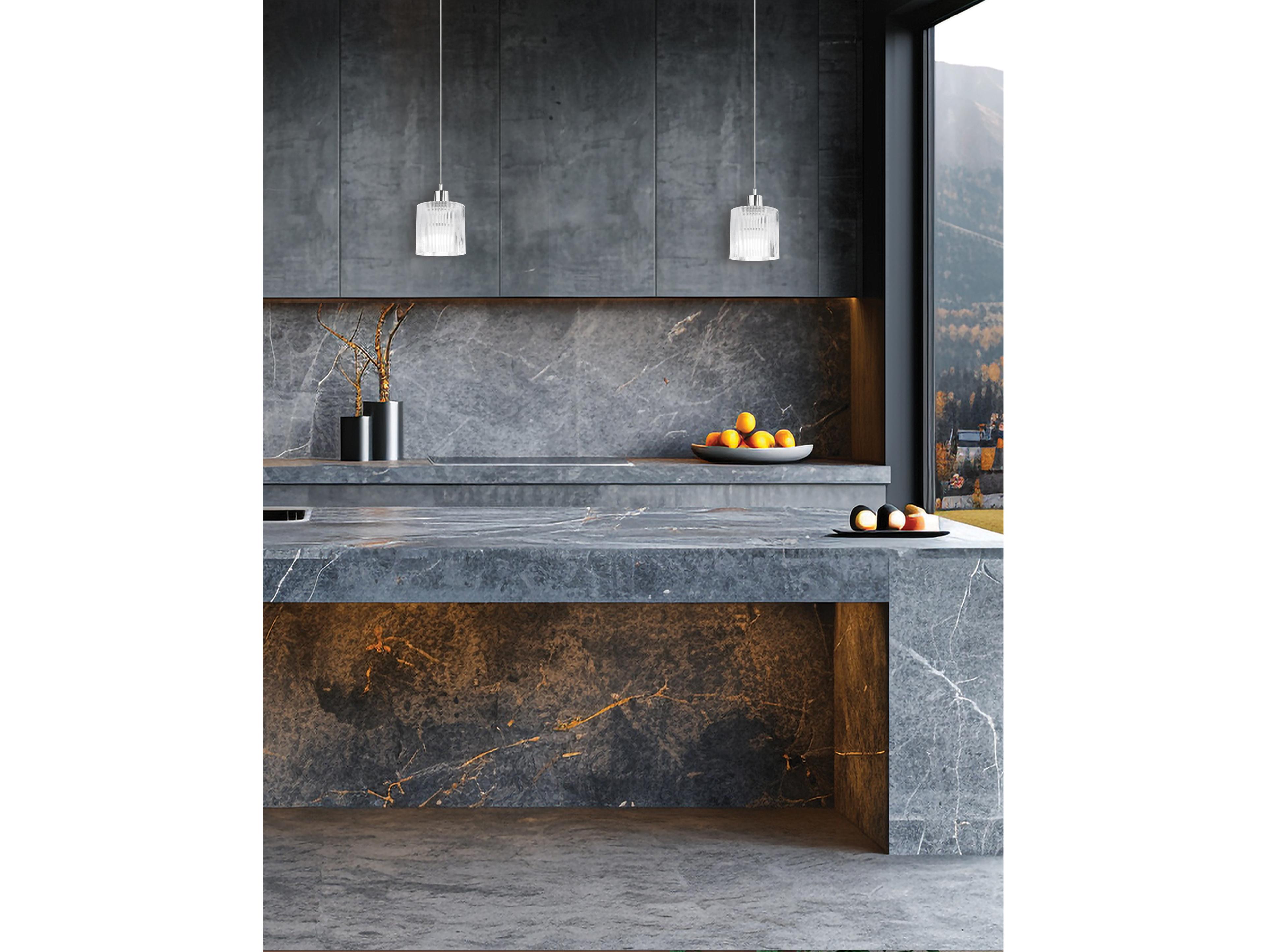 Dainolite Nadine 1-Light Polished Chrome Drum Mini Pendant