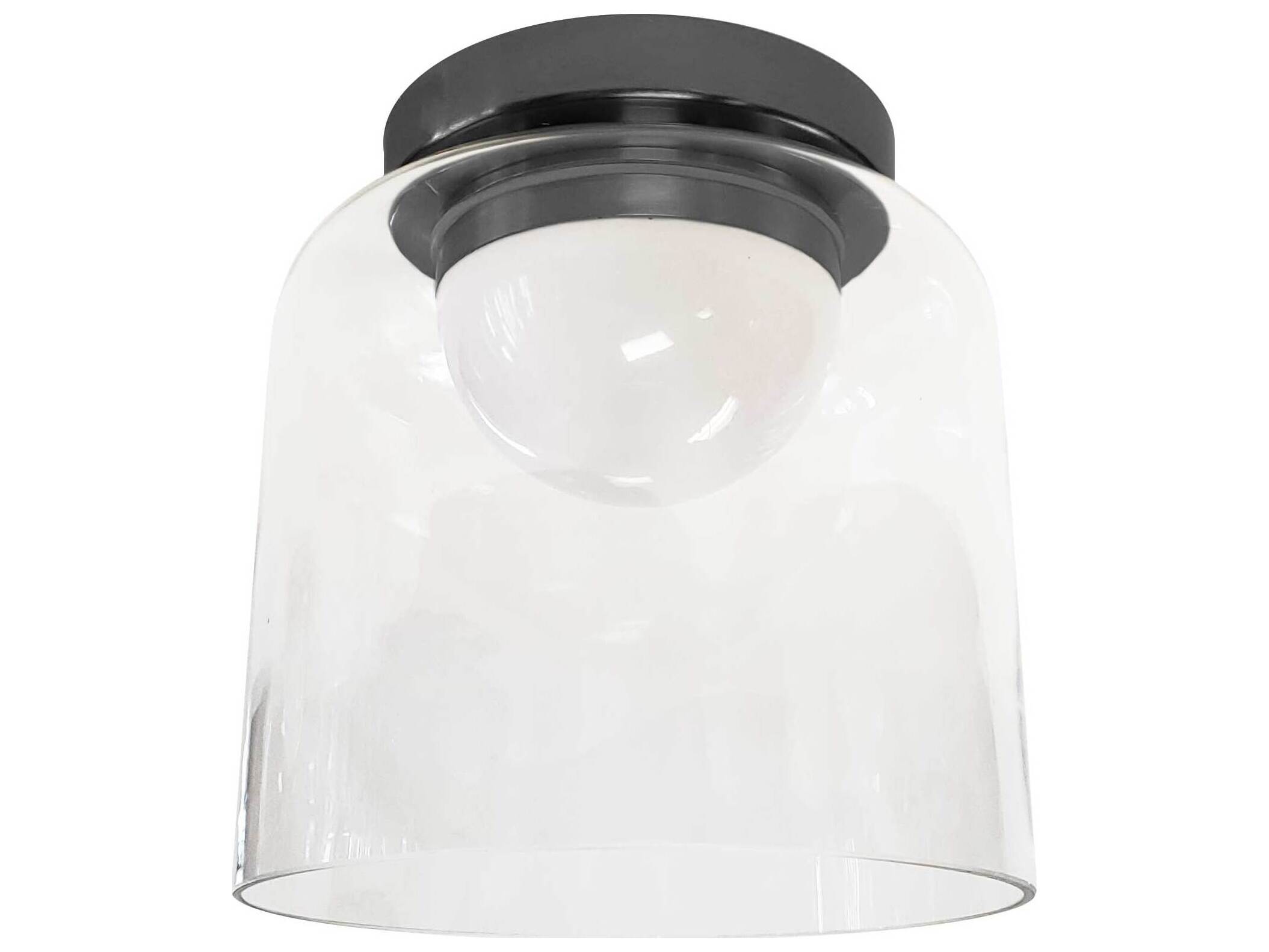 Dainolite Nadine 1-Light Matte Black Cylinder Flush Mount
