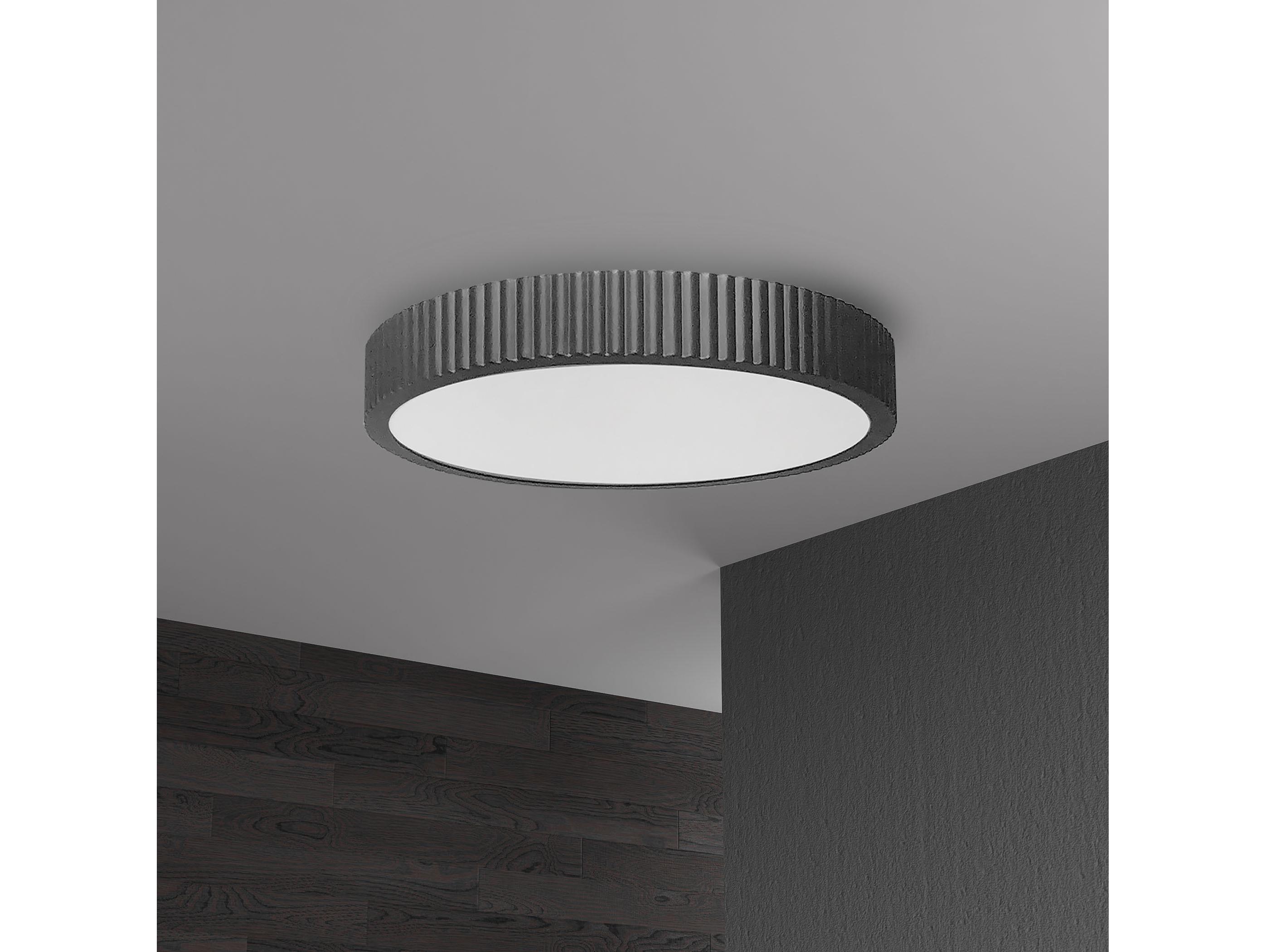 Dainolite Nabisco 1-Light Matte Black Round Flush Mount