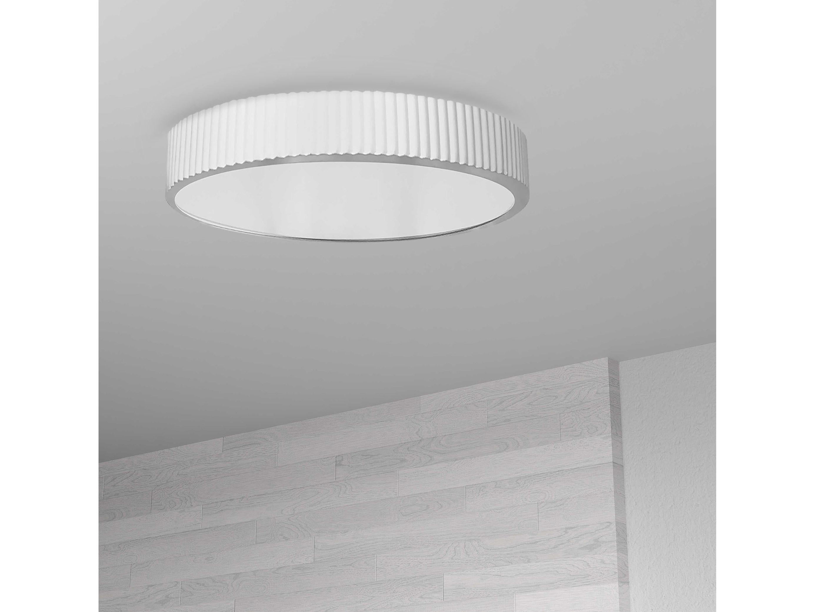 Dainolite Nabisco 1-Light Matte White Round Flush Mount