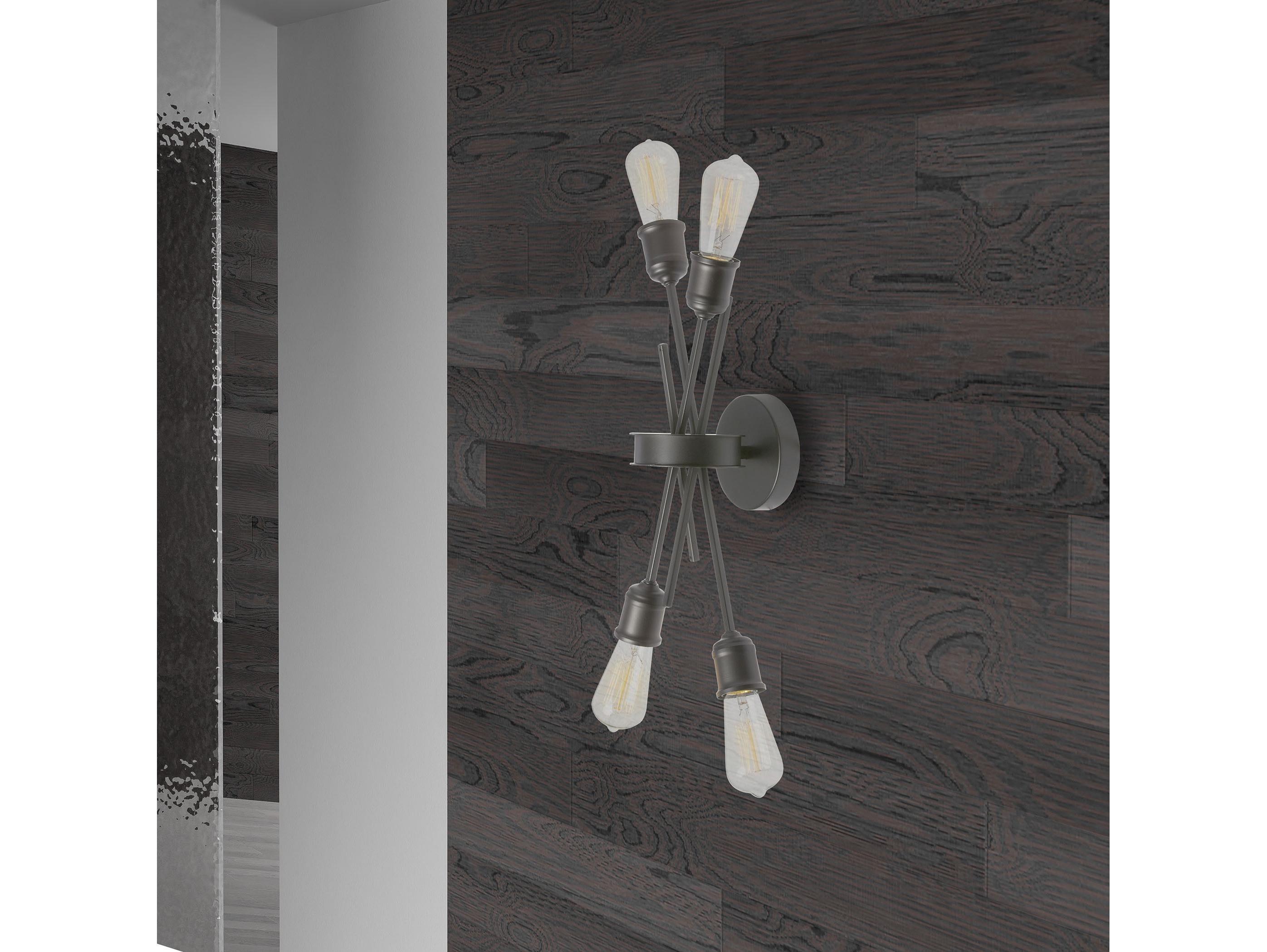 Dainolite Nebraska 4-Light Espresso Black Wall Sconce