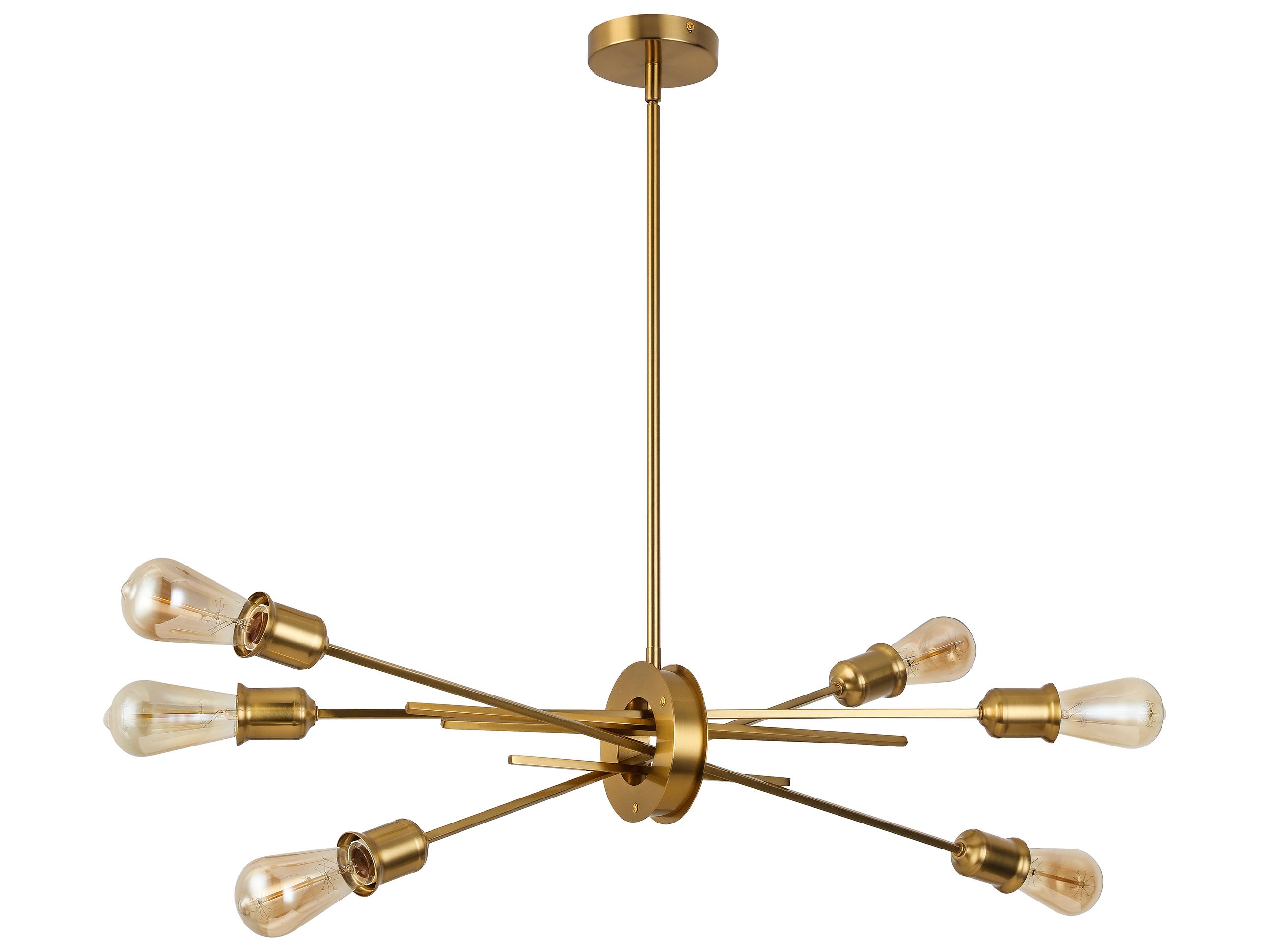 Dainolite Nebraska 6-Light Aged Brass Linear Sputnik Pendant