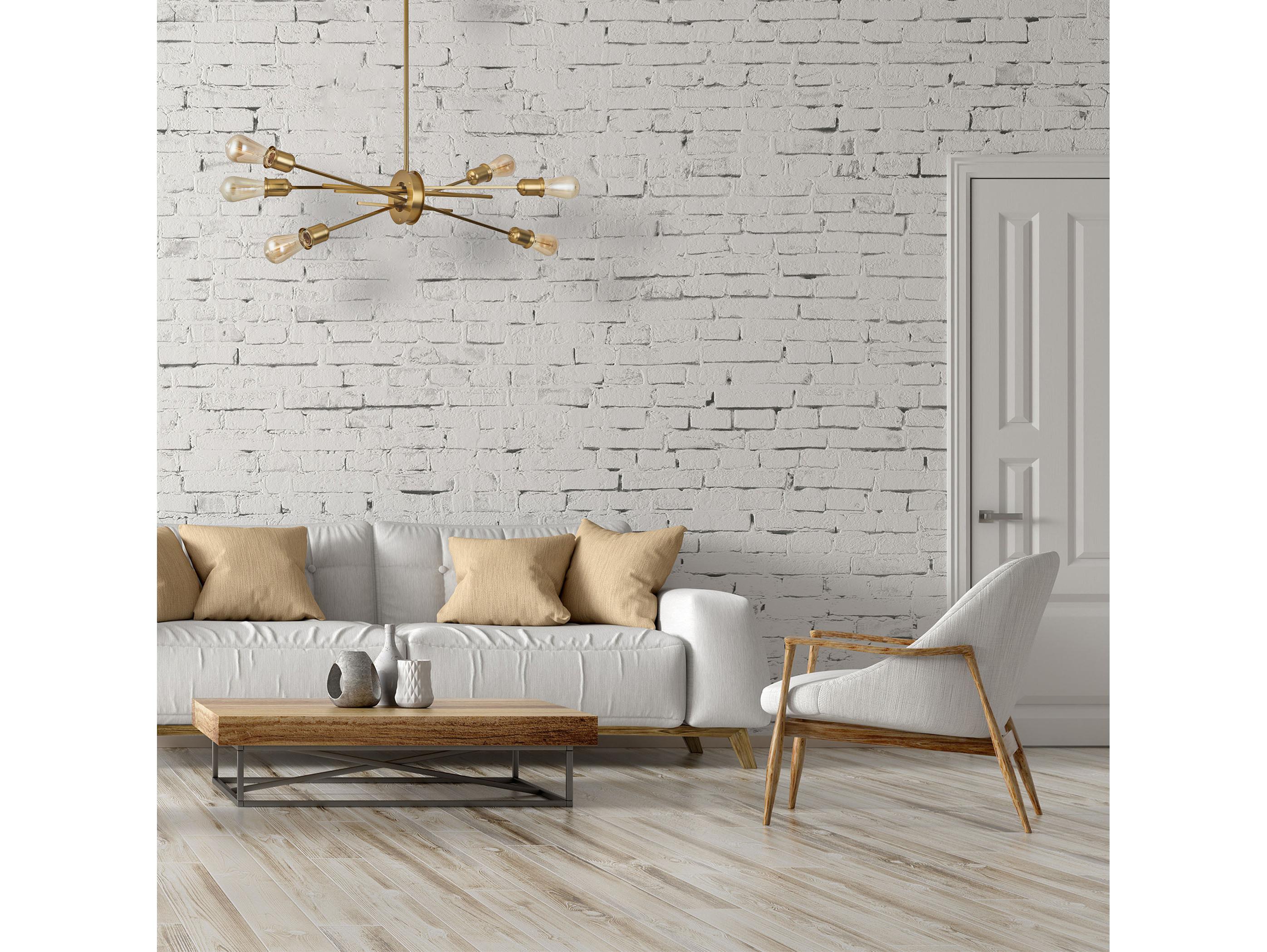 Dainolite Nebraska 6-Light Aged Brass Linear Sputnik Pendant