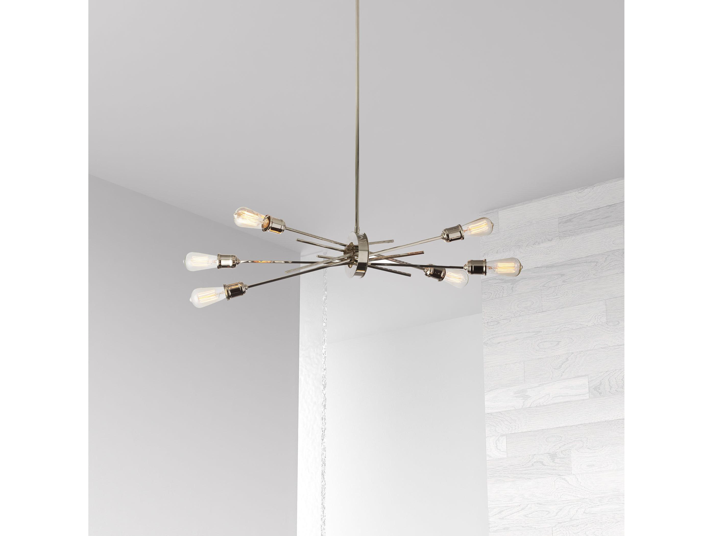 Dainolite Nebraska 6-Light Burnished Chrome Linear Sputnik Pendant