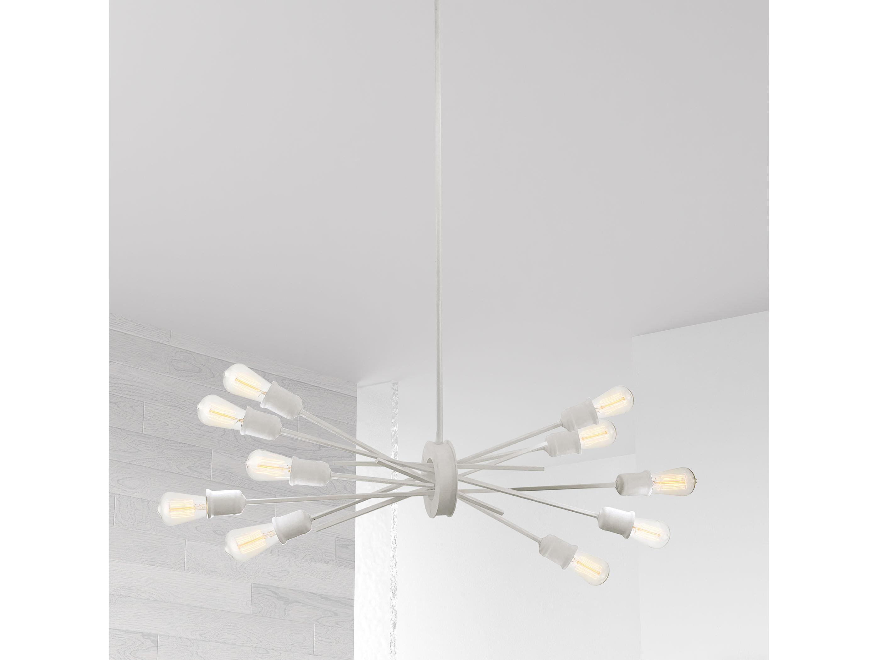 Dainolite Nebraska 10-Light Matte White Linear Sputnik Pendant
