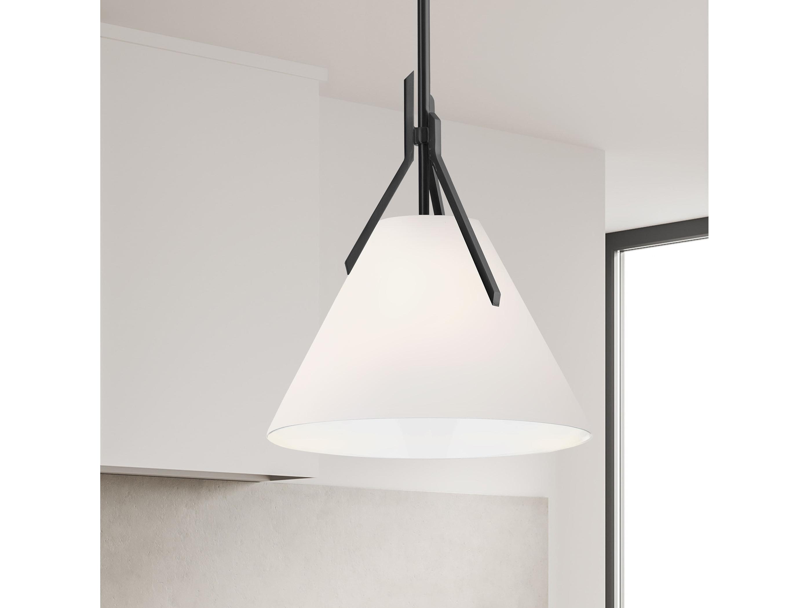 Dainolite Nicole 1-Light Matte Black Pendant