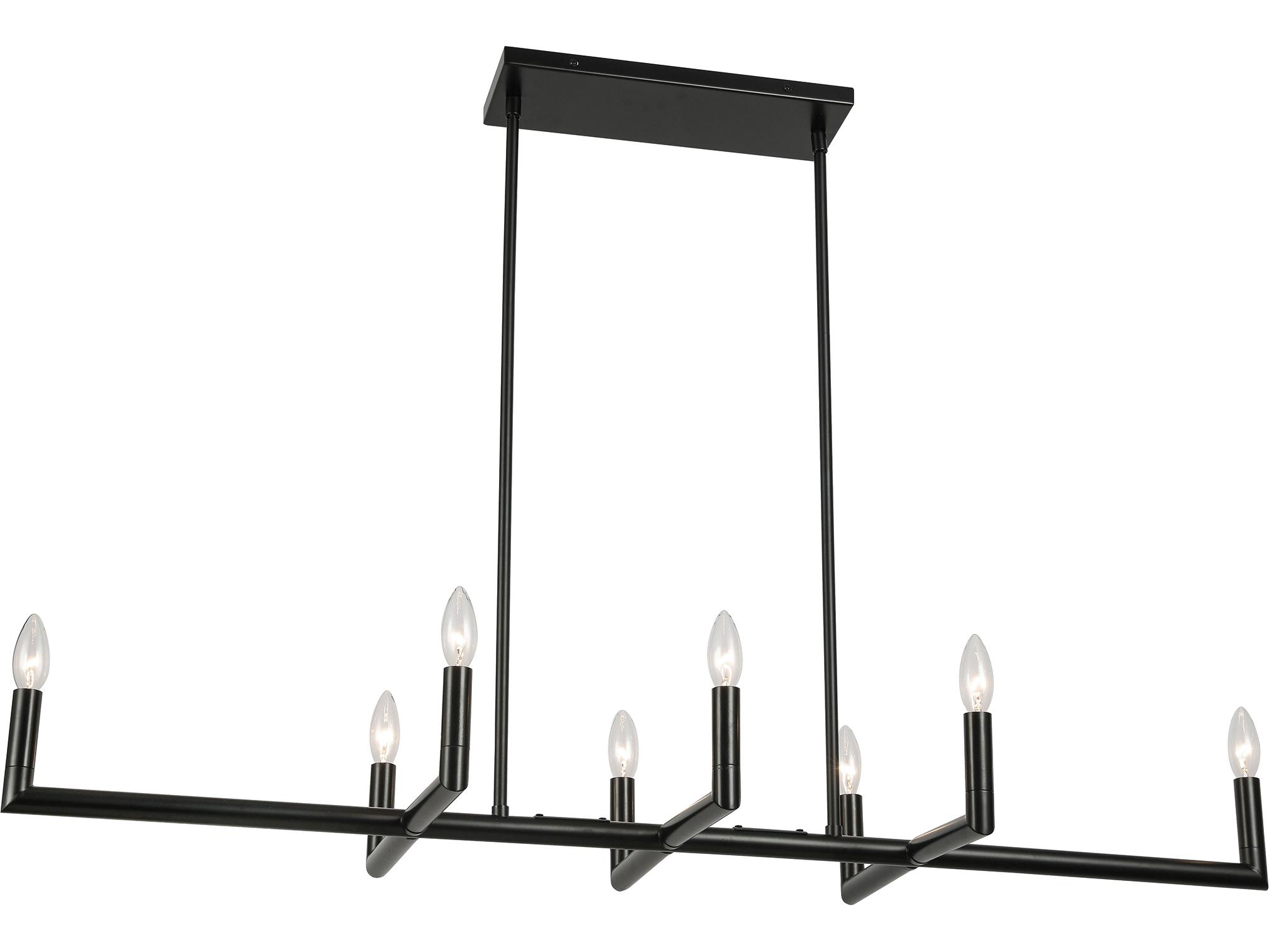 Dainolite Nora 8-Light Matte Black Linear Island Pendant