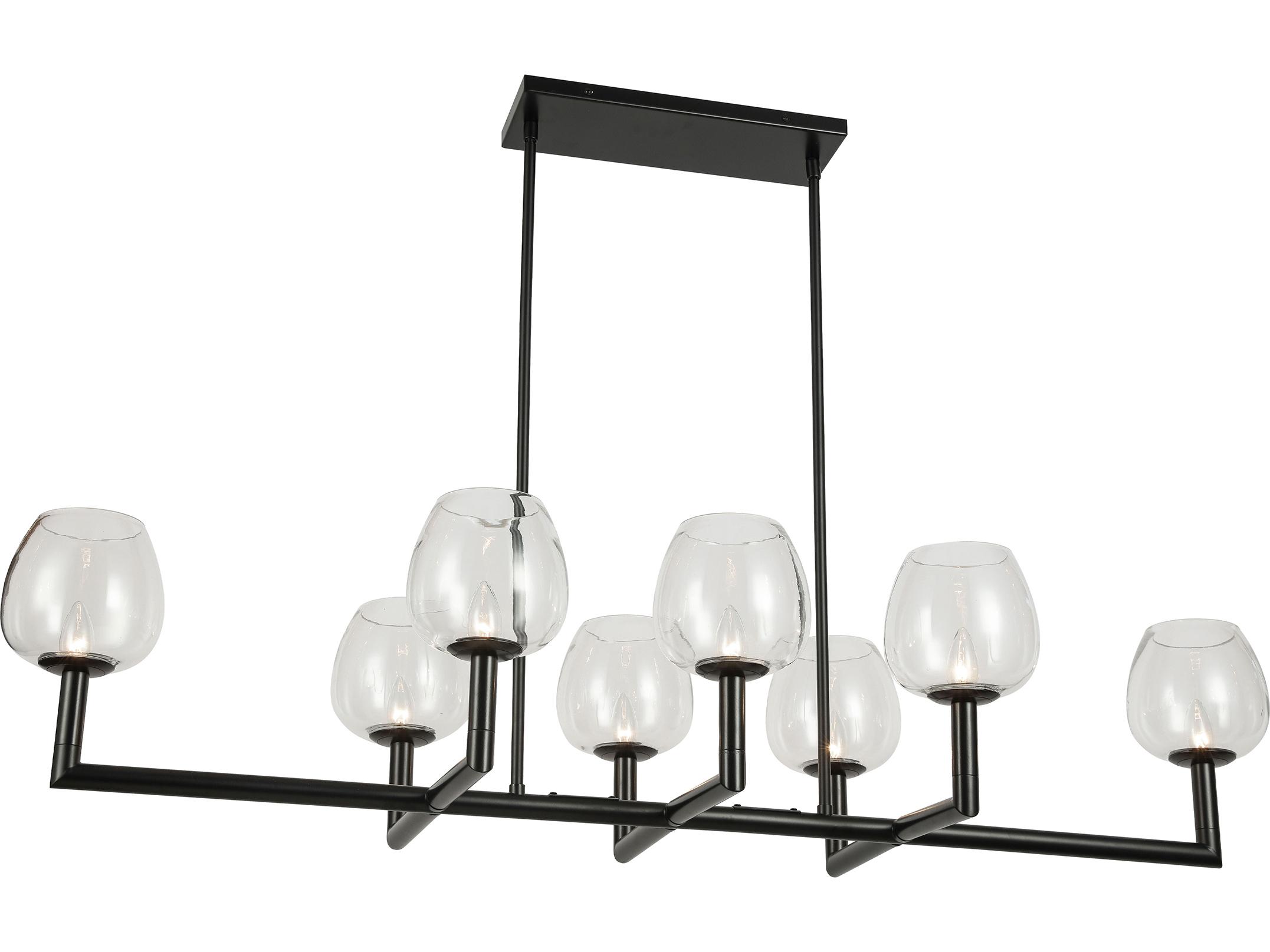 Dainolite Nora 8-Light Matte Black Linear Island Pendant