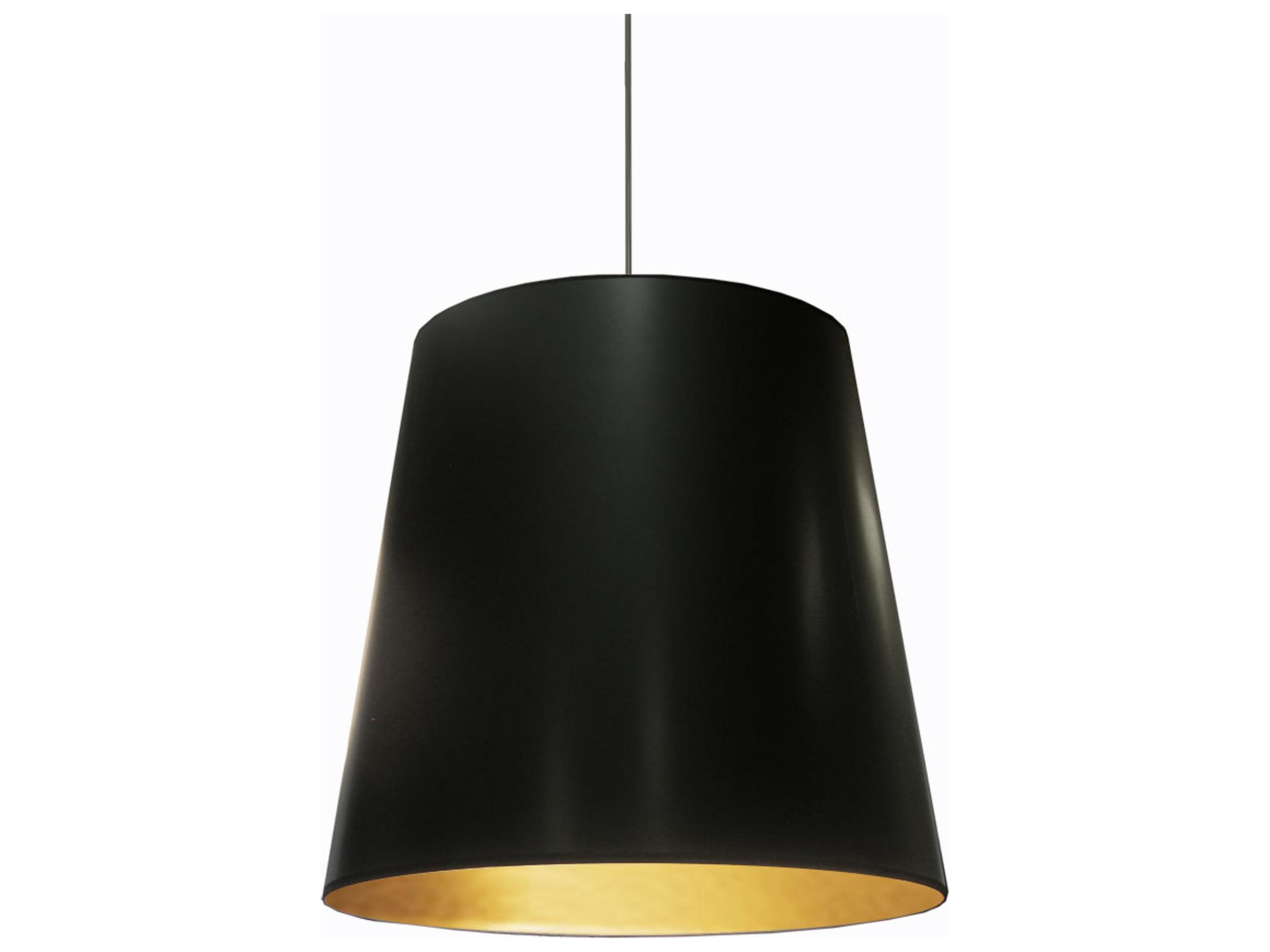 Dainolite Oversized Drum 1-Light Polished Chrome Black Gold Pendant