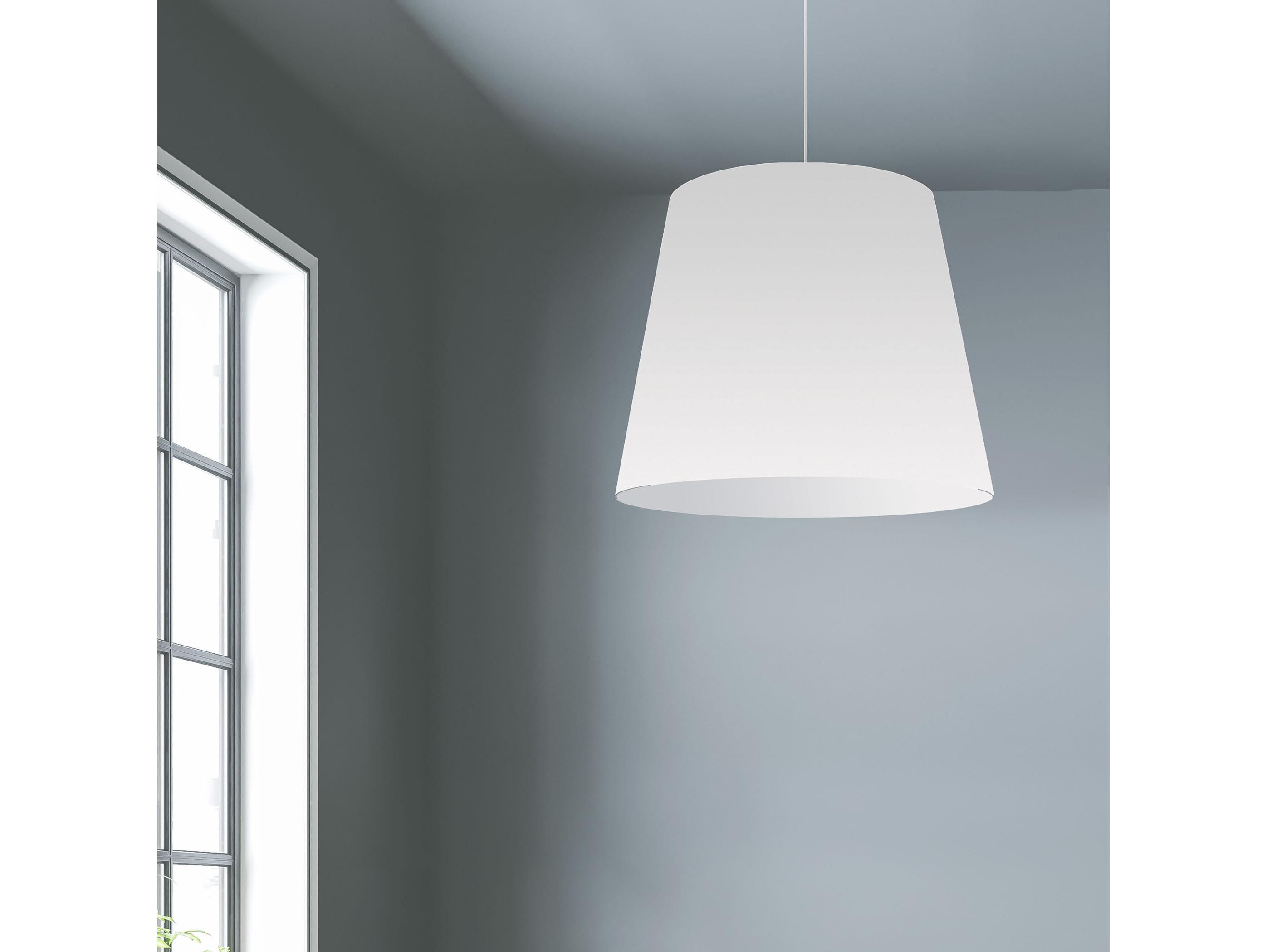 Dainolite Oversized Drum 1-Light Polished Chrome White Pendant