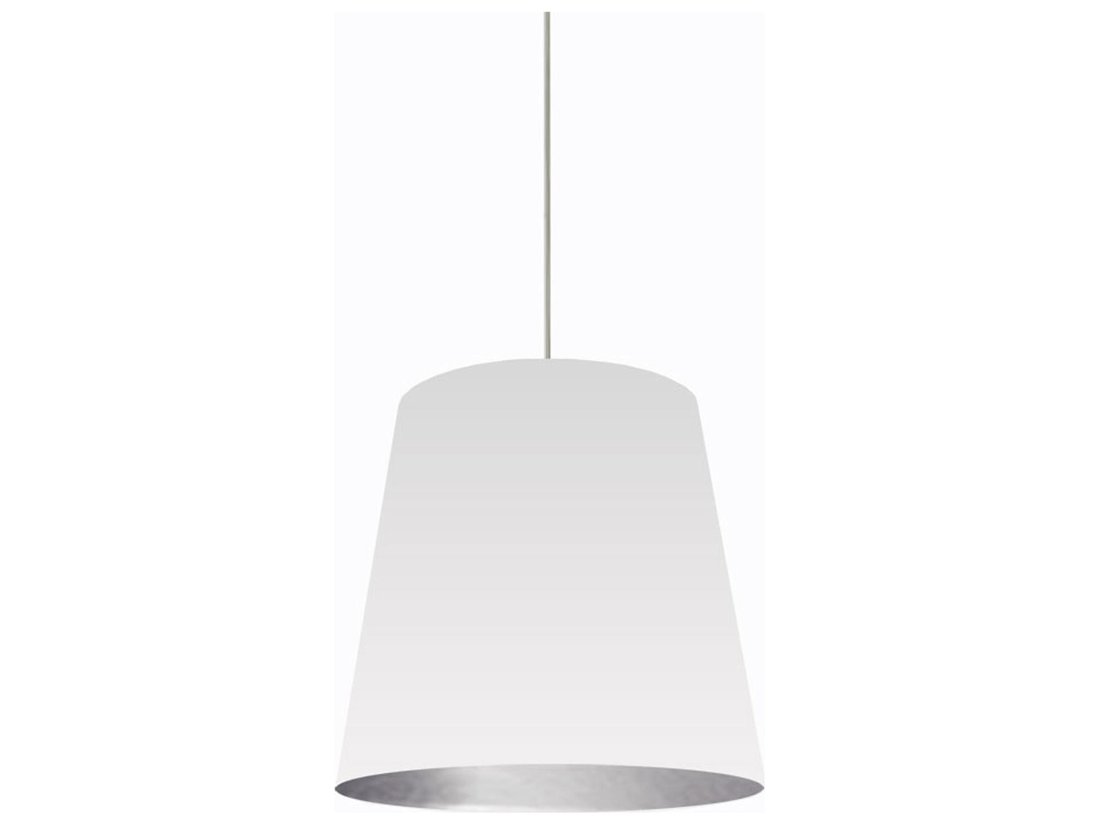 Dainolite Oversized Drum 1-Light Polished Chrome White Pendant