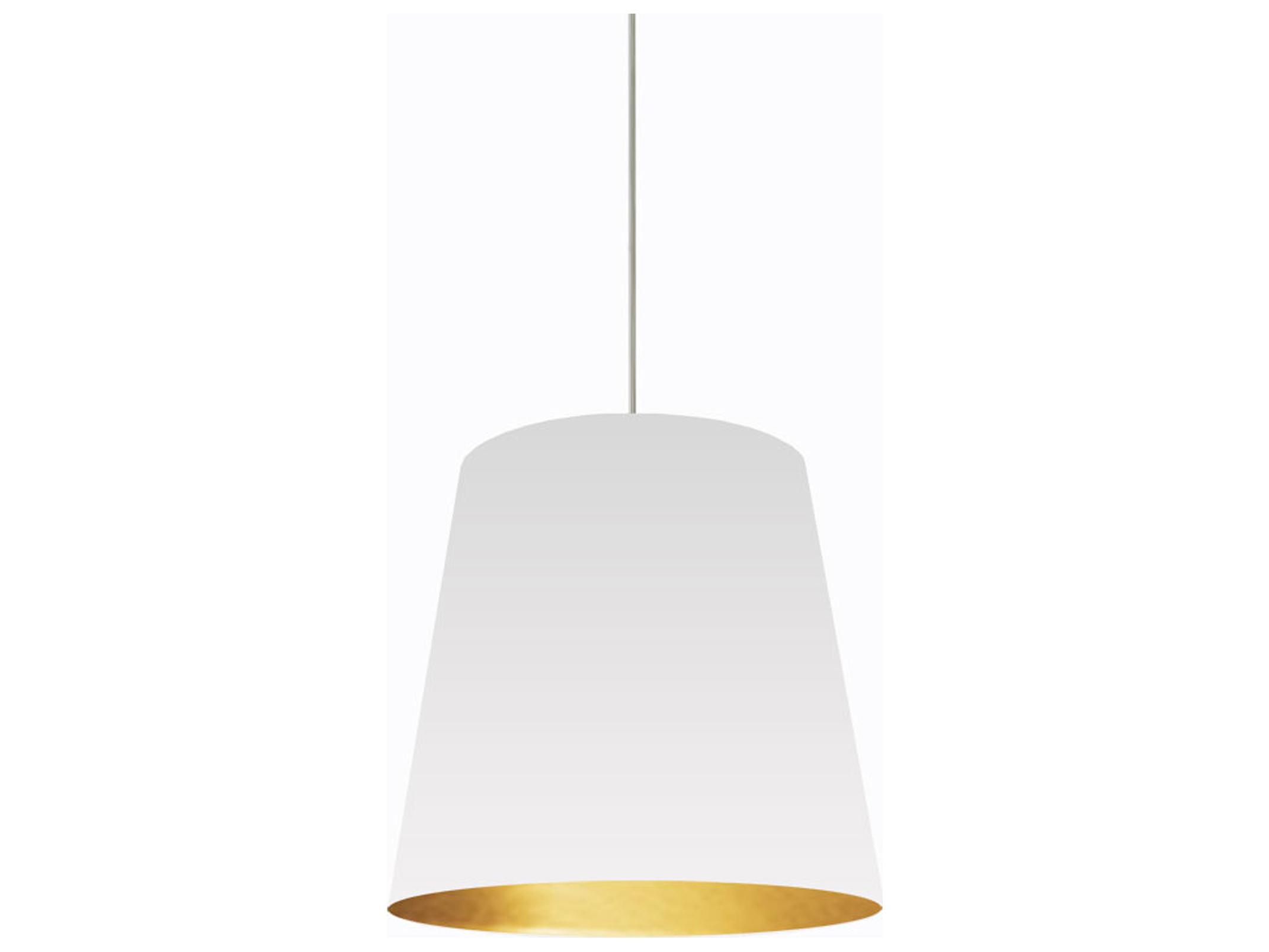 Dainolite Oversized Drum 1-Light Gold White Pendant