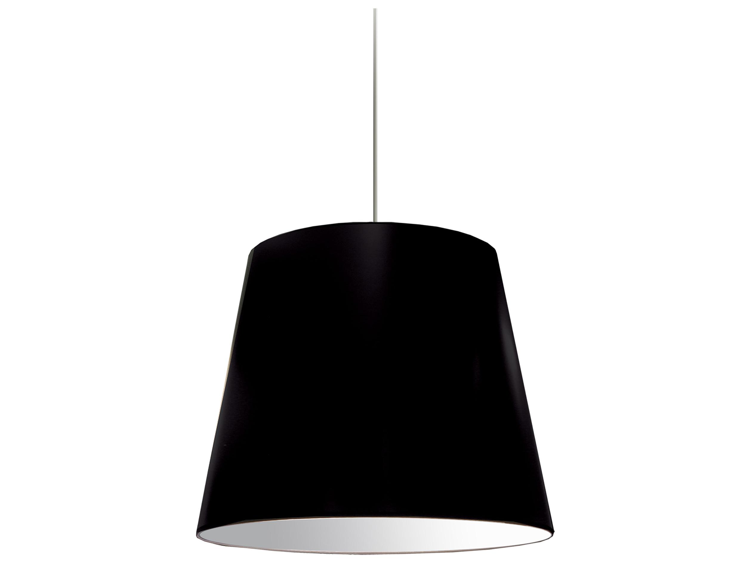 Dainolite Oversized Drum 1-Light Black Polished Chrome Silver Pendant