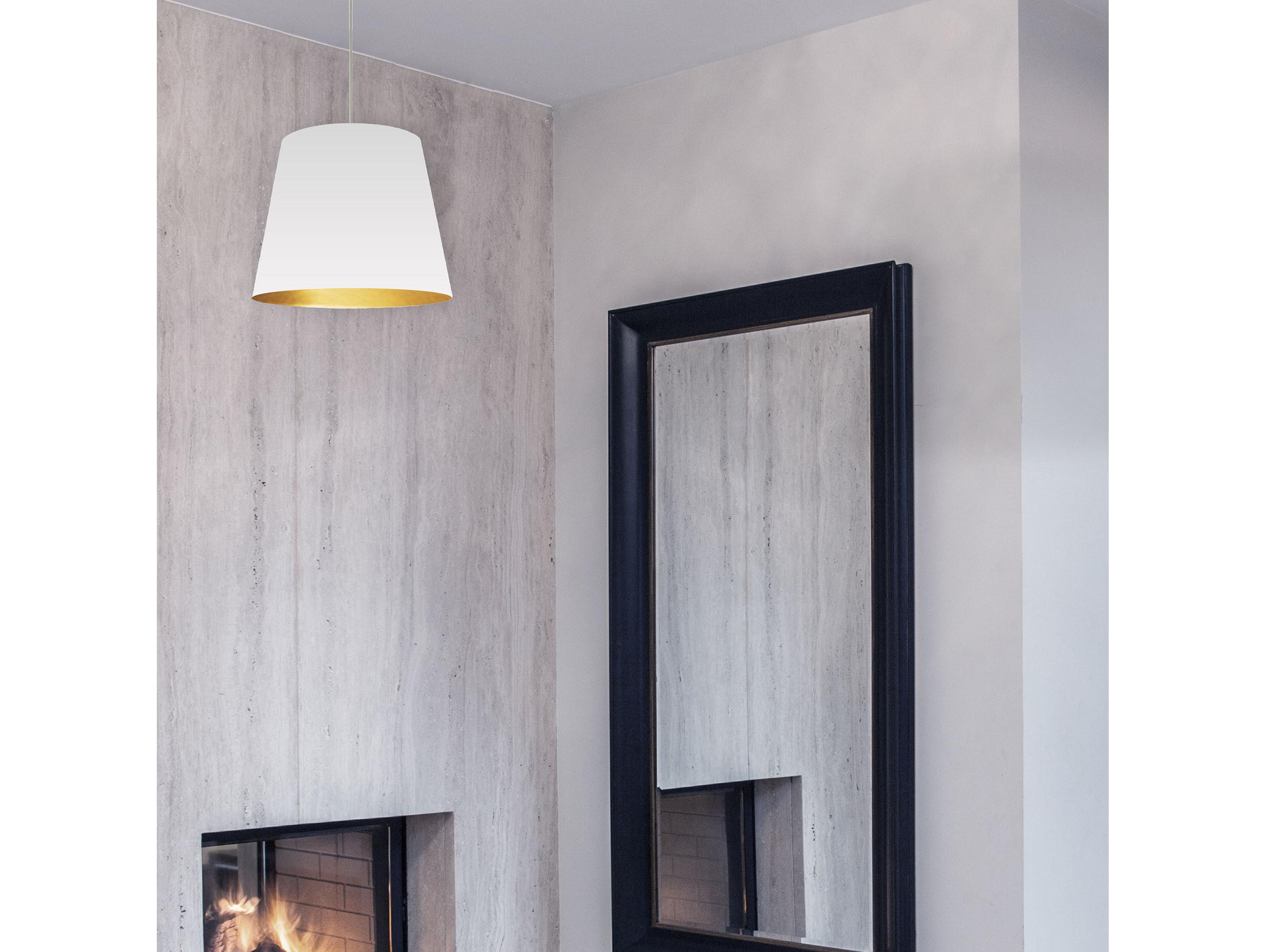 Dainolite Oversized Drum 1-Light Gold White Pendant