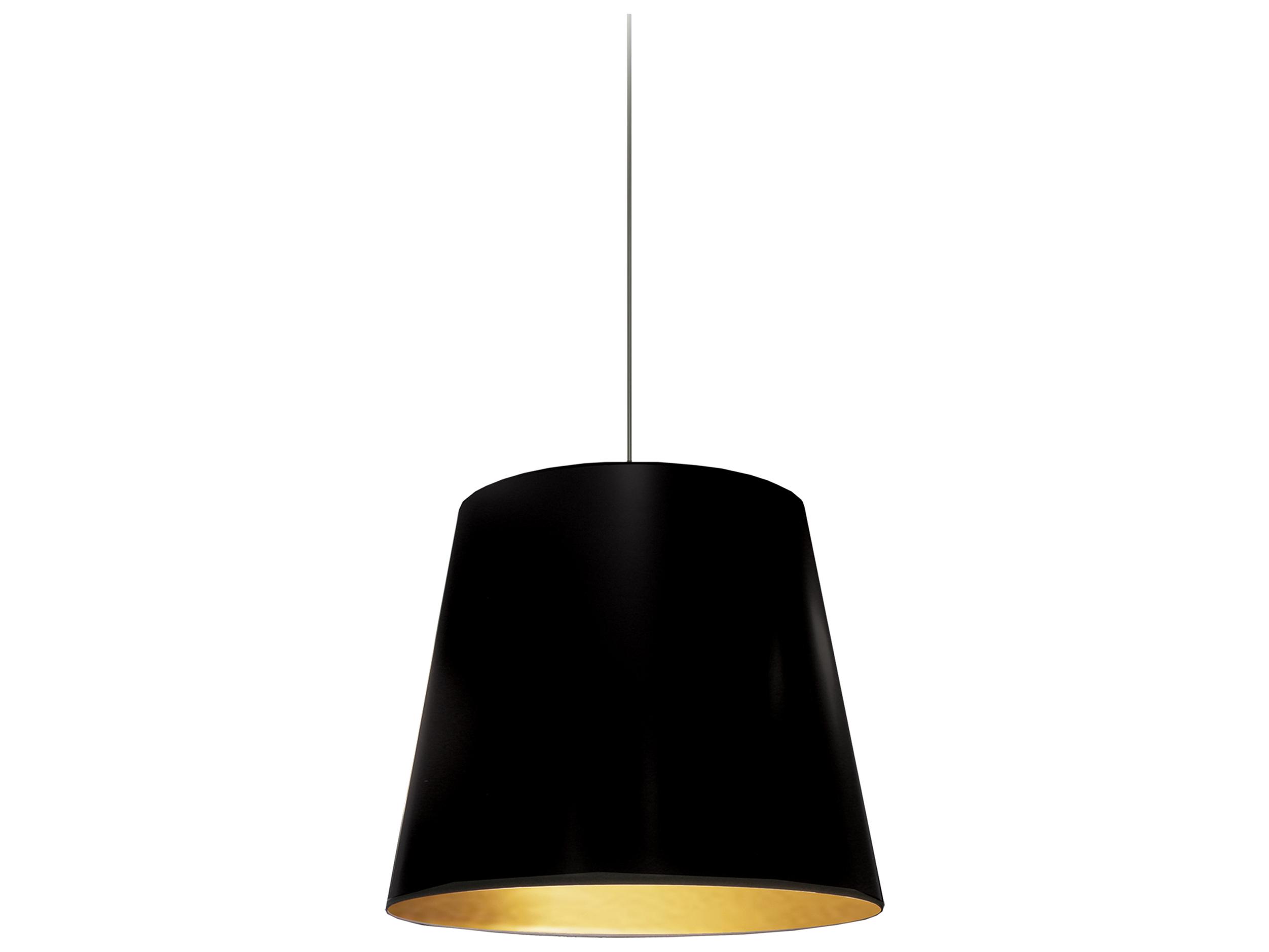 Dainolite Oversized Drum 1-Light Black Gold Pendant