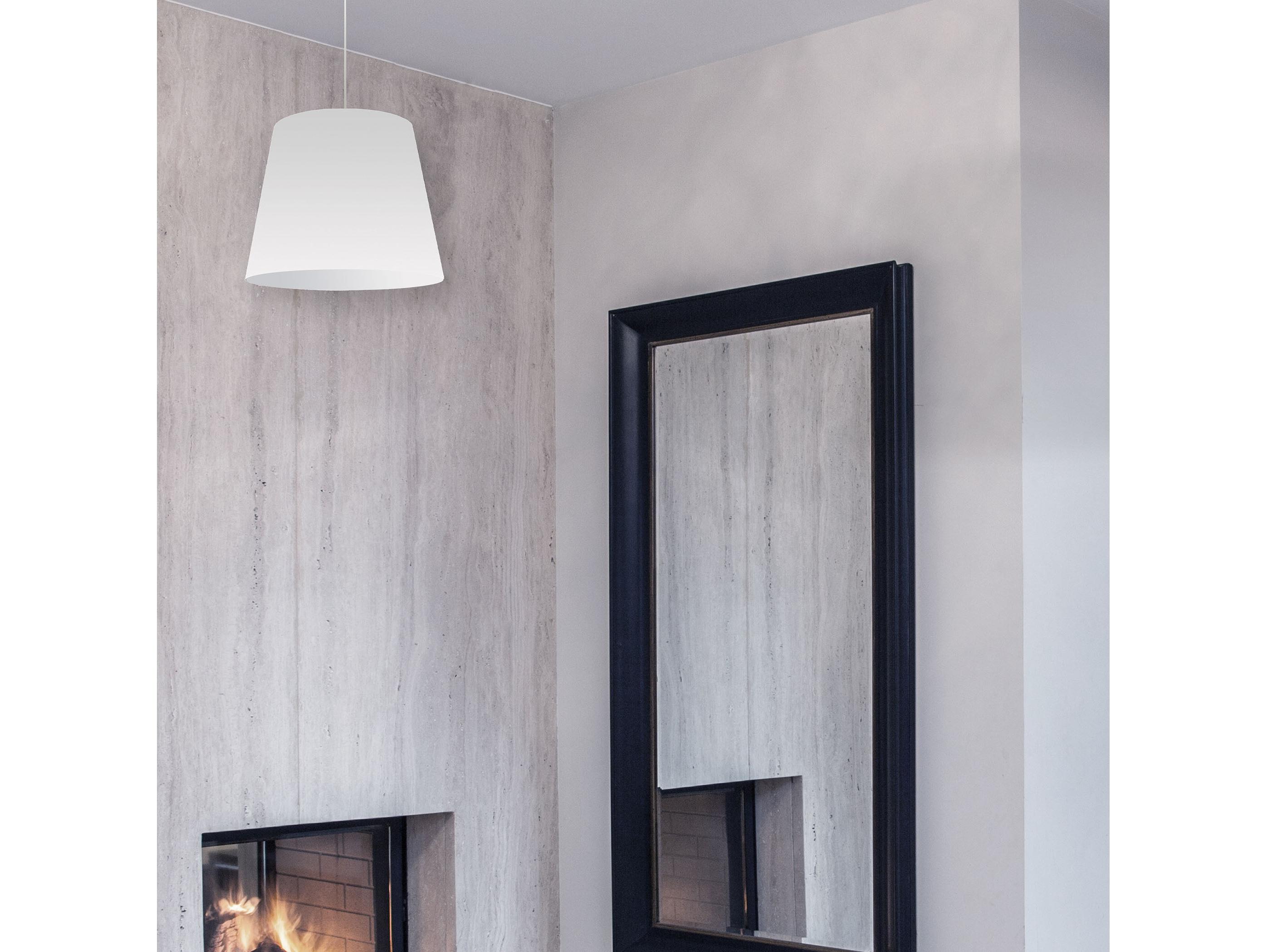 Dainolite Oversized Drum 1-Light Polished Chrome White Pendant