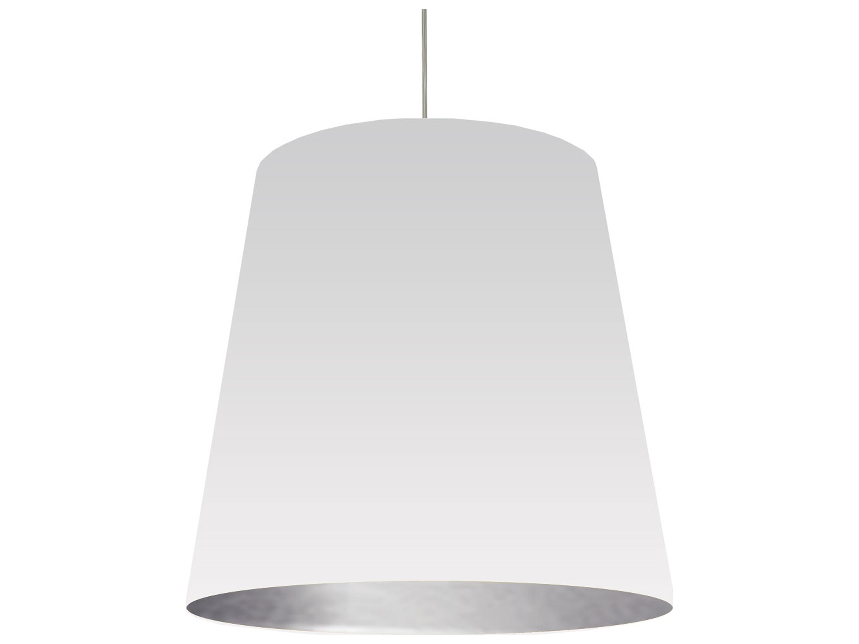 Dainolite Oversized Drum 1-Light Polished Chrome White Pendant