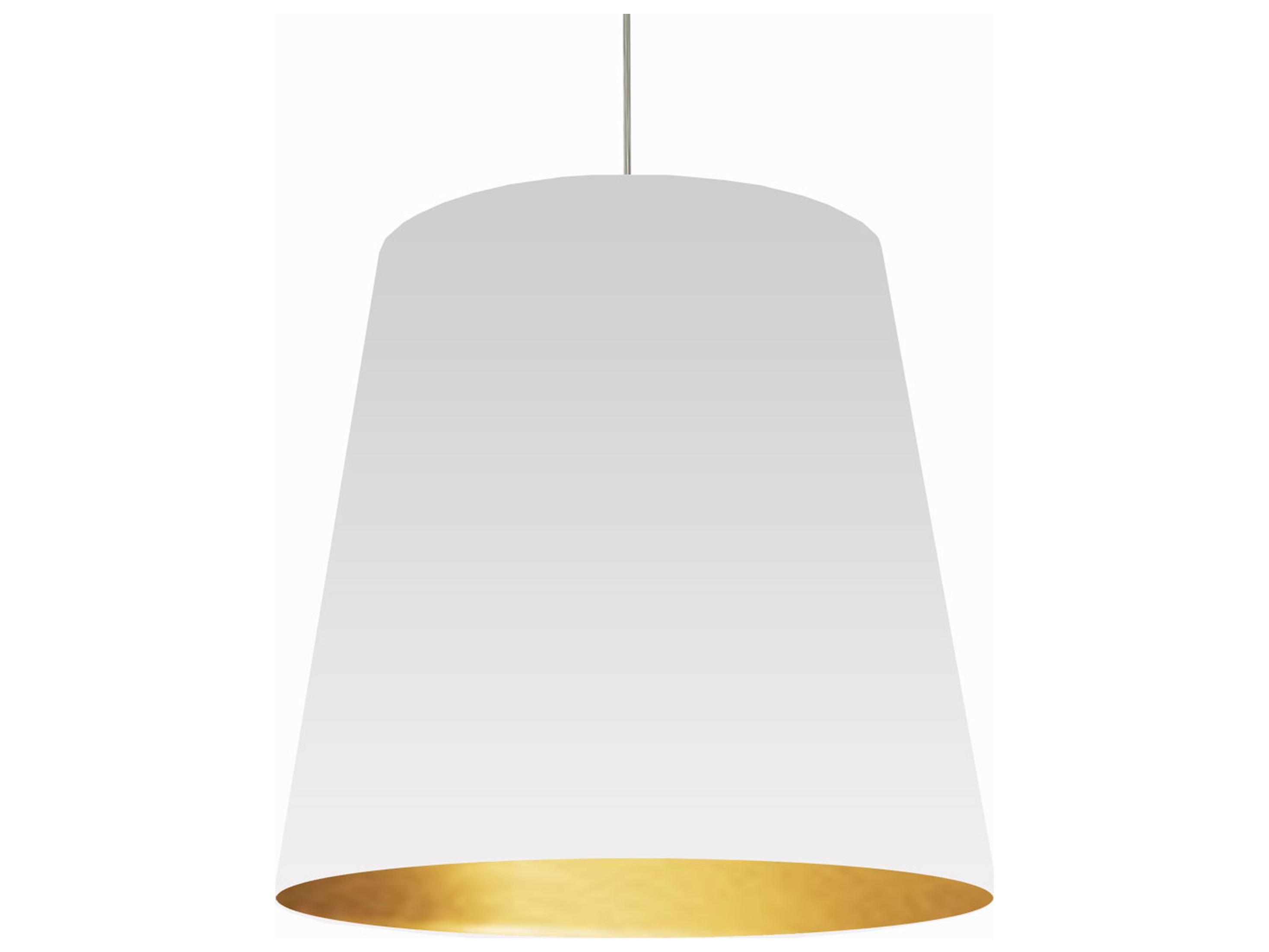Dainolite Oversized Drum 1-Light Polished Chrome White Pendant