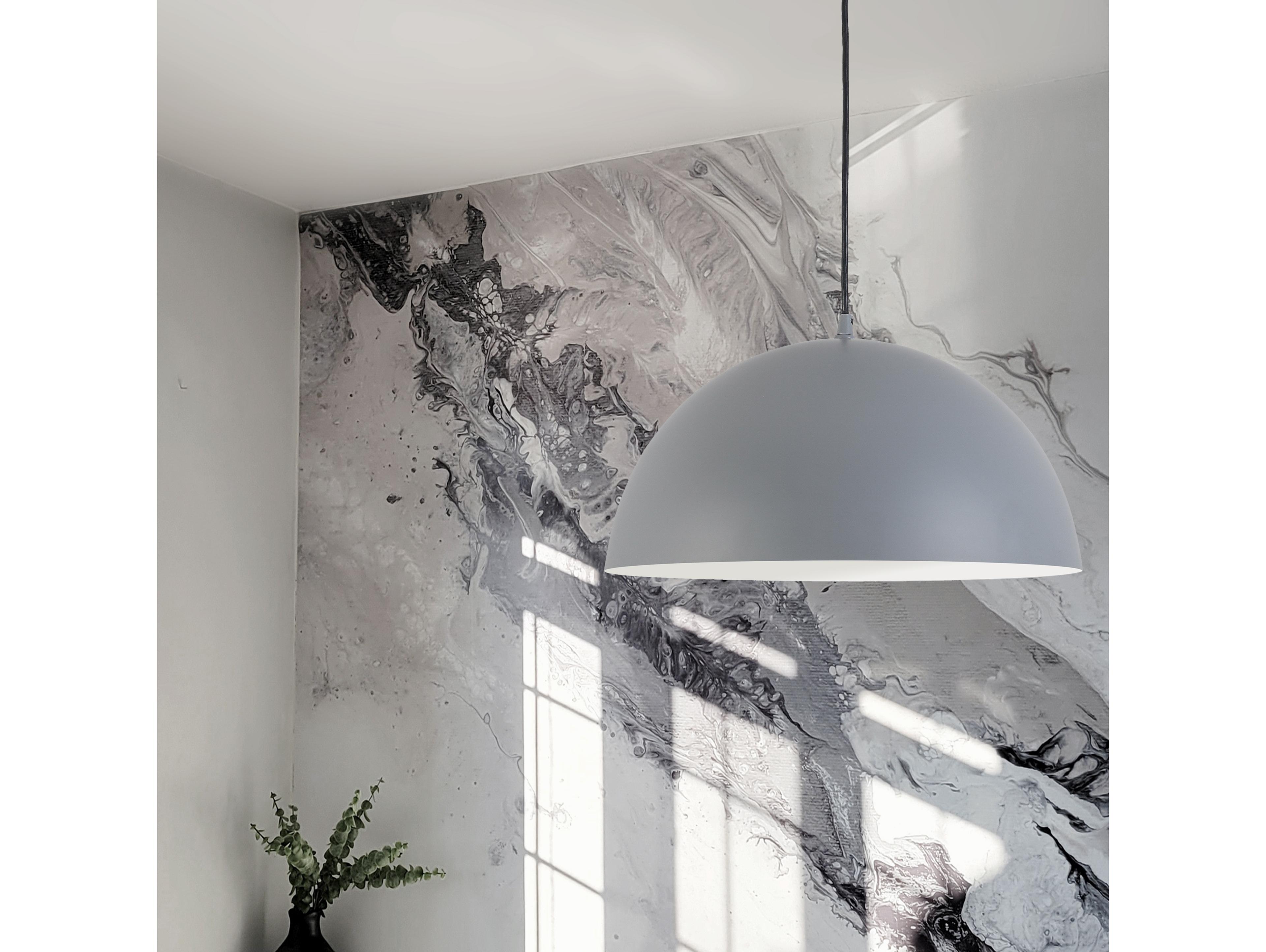 Dainolite Ofelia 1-Light Grey Dome Pendant