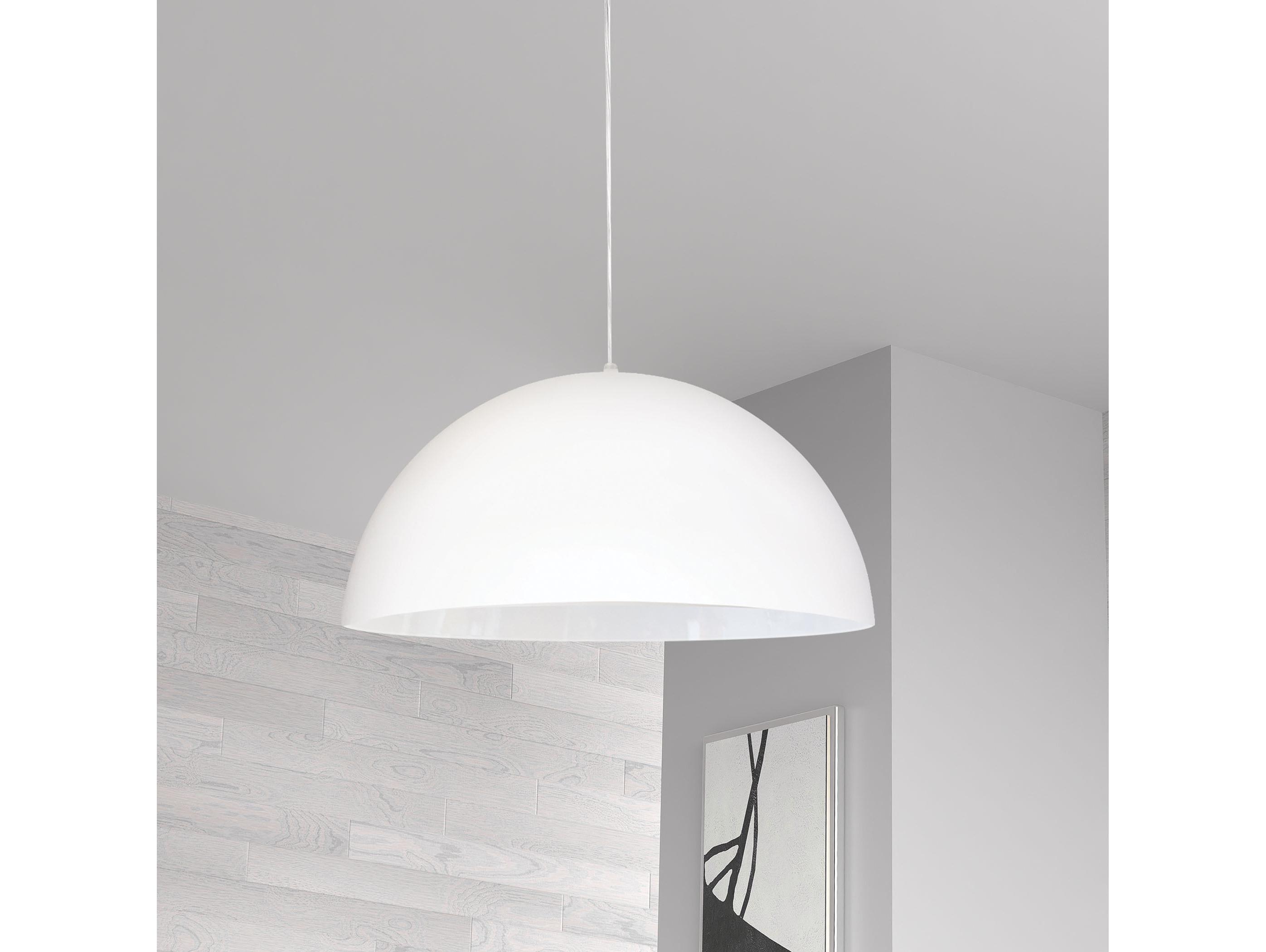 Dainolite Ofelia 1-Light Matte White Dome Pendant