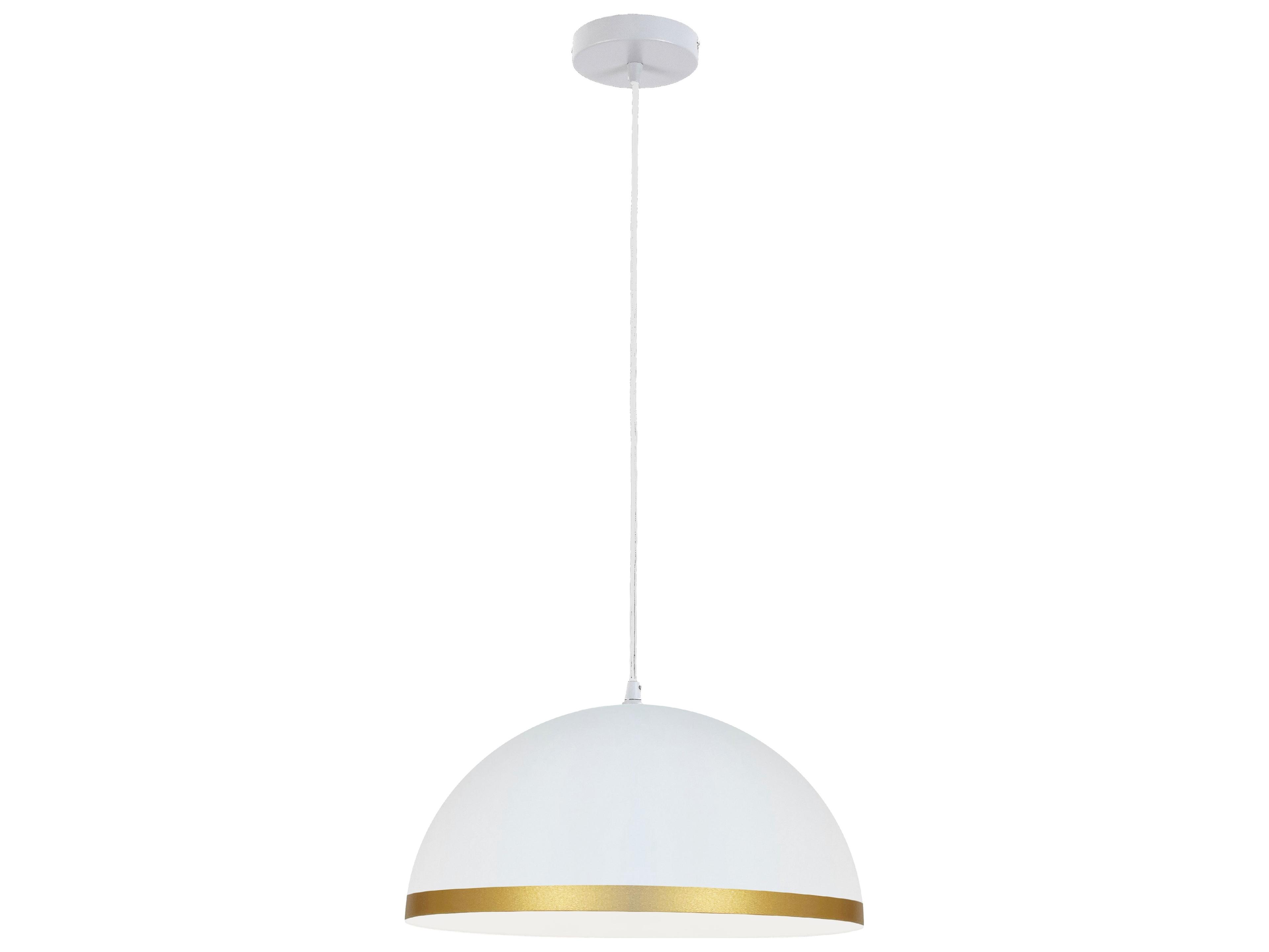 Dainolite Ofelia 1-Light Matte White Gold Dome Pendant