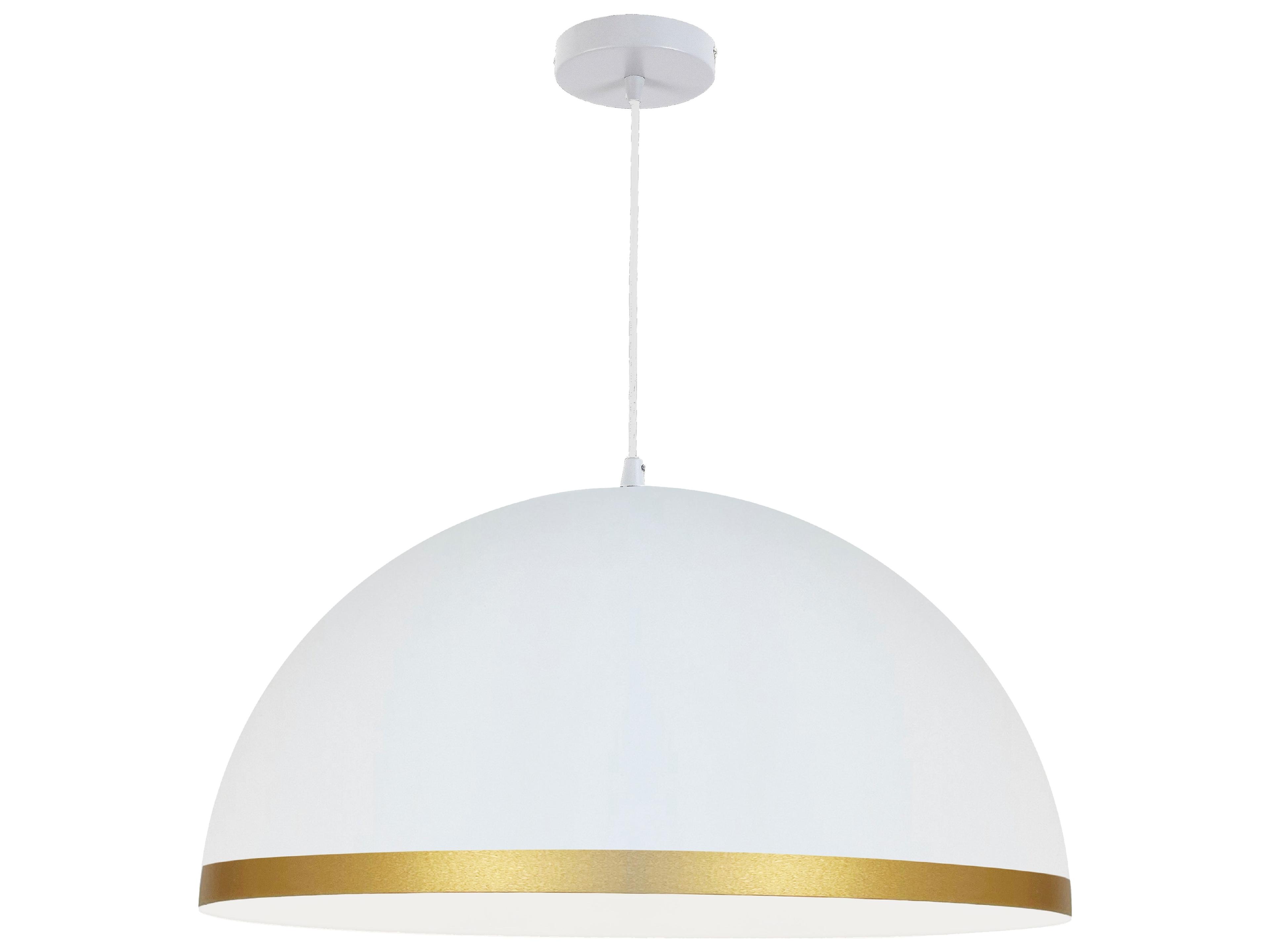 Dainolite Ofelia 1-Light Matte White Gold Dome Pendant