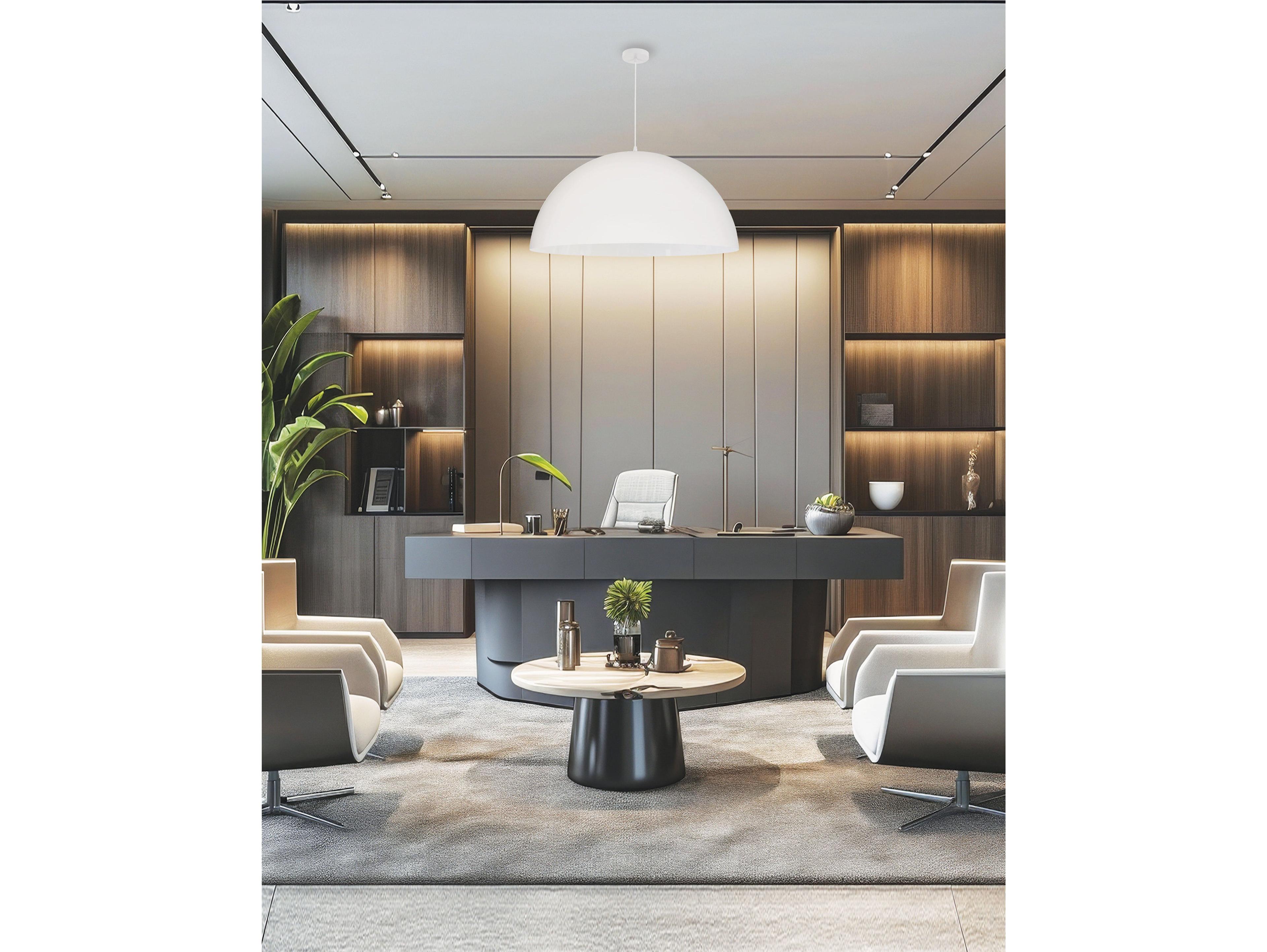 Dainolite Ofelia 1-Light Matte White Dome Pendant