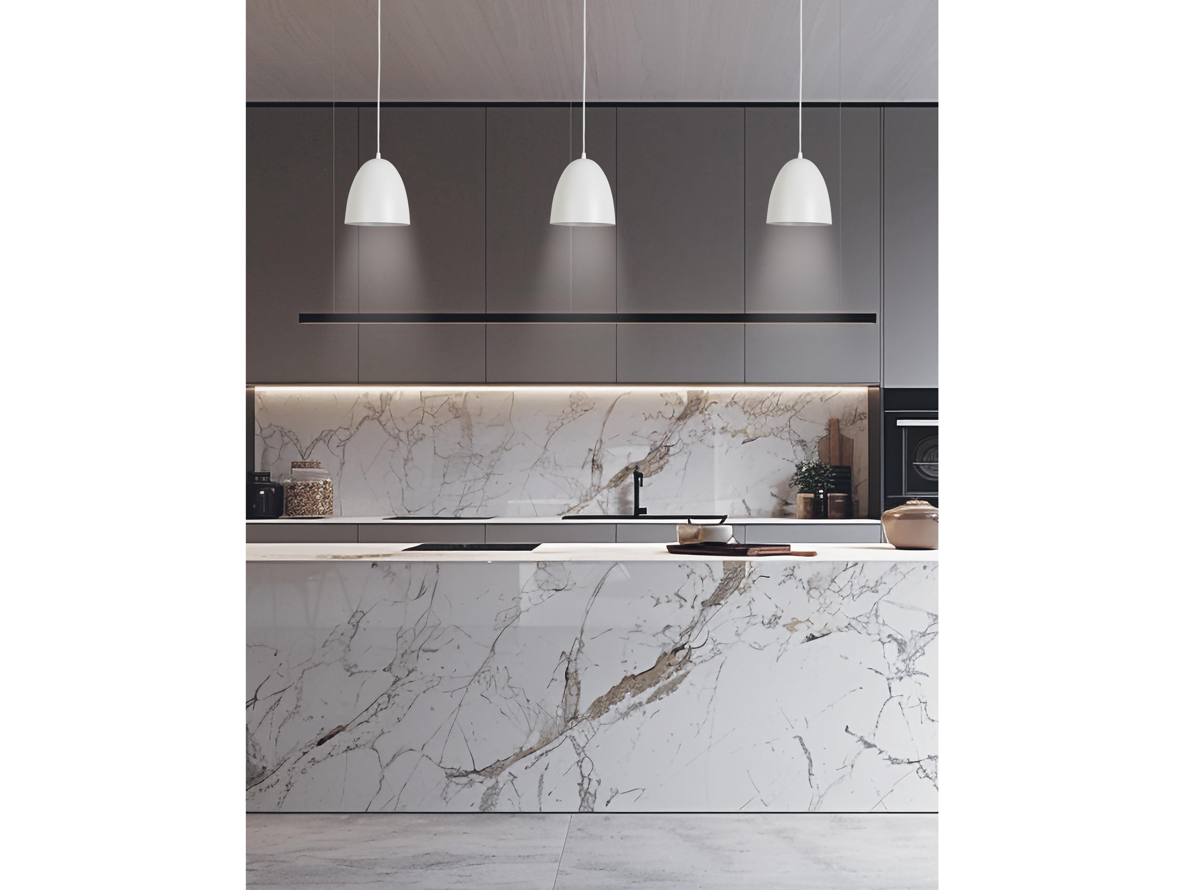 Dainolite Ofelia 1-Light Matte White Dome Mini Pendant