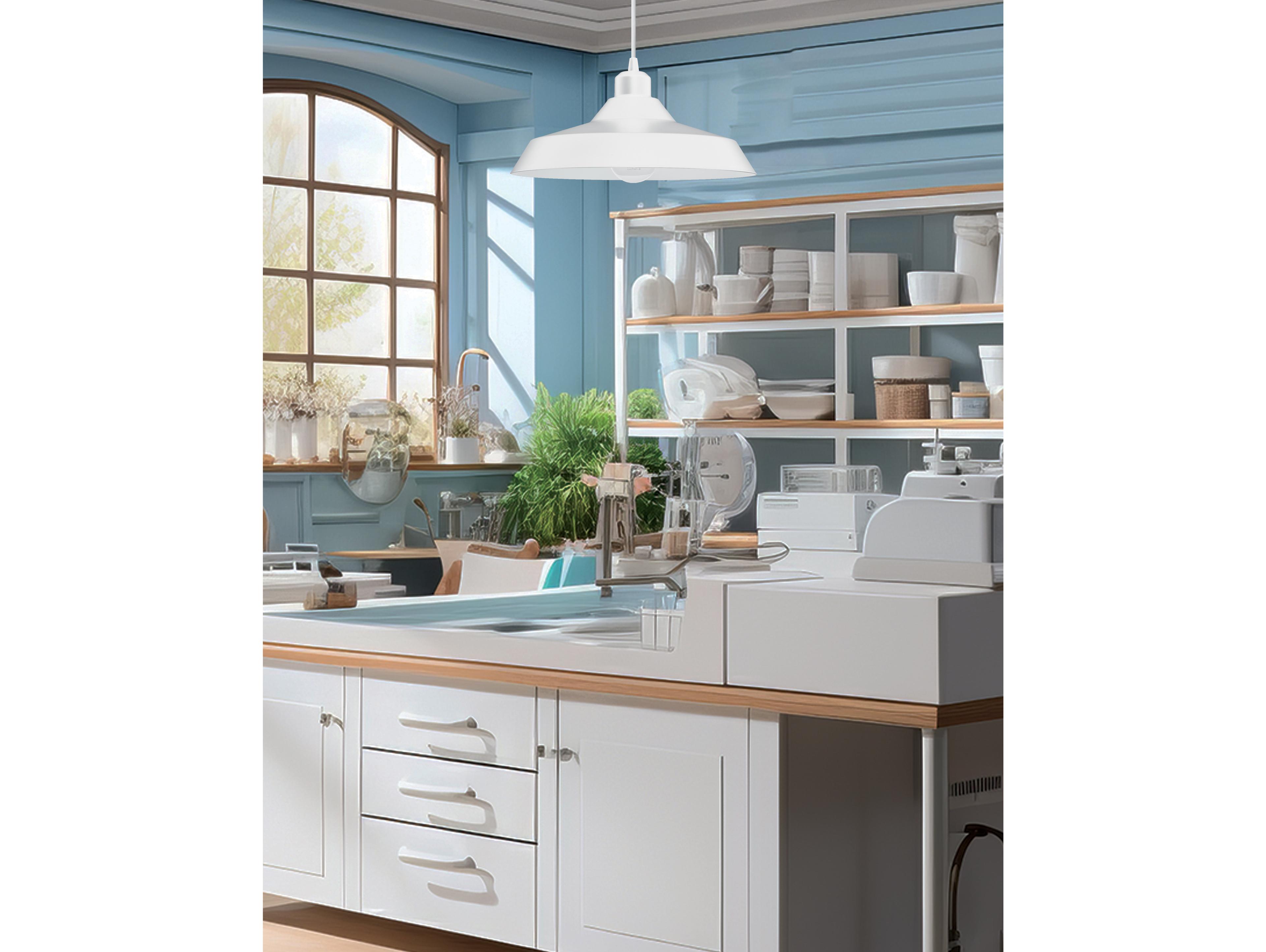 Dainolite Olya 1-Light Matte White Dome Pendant