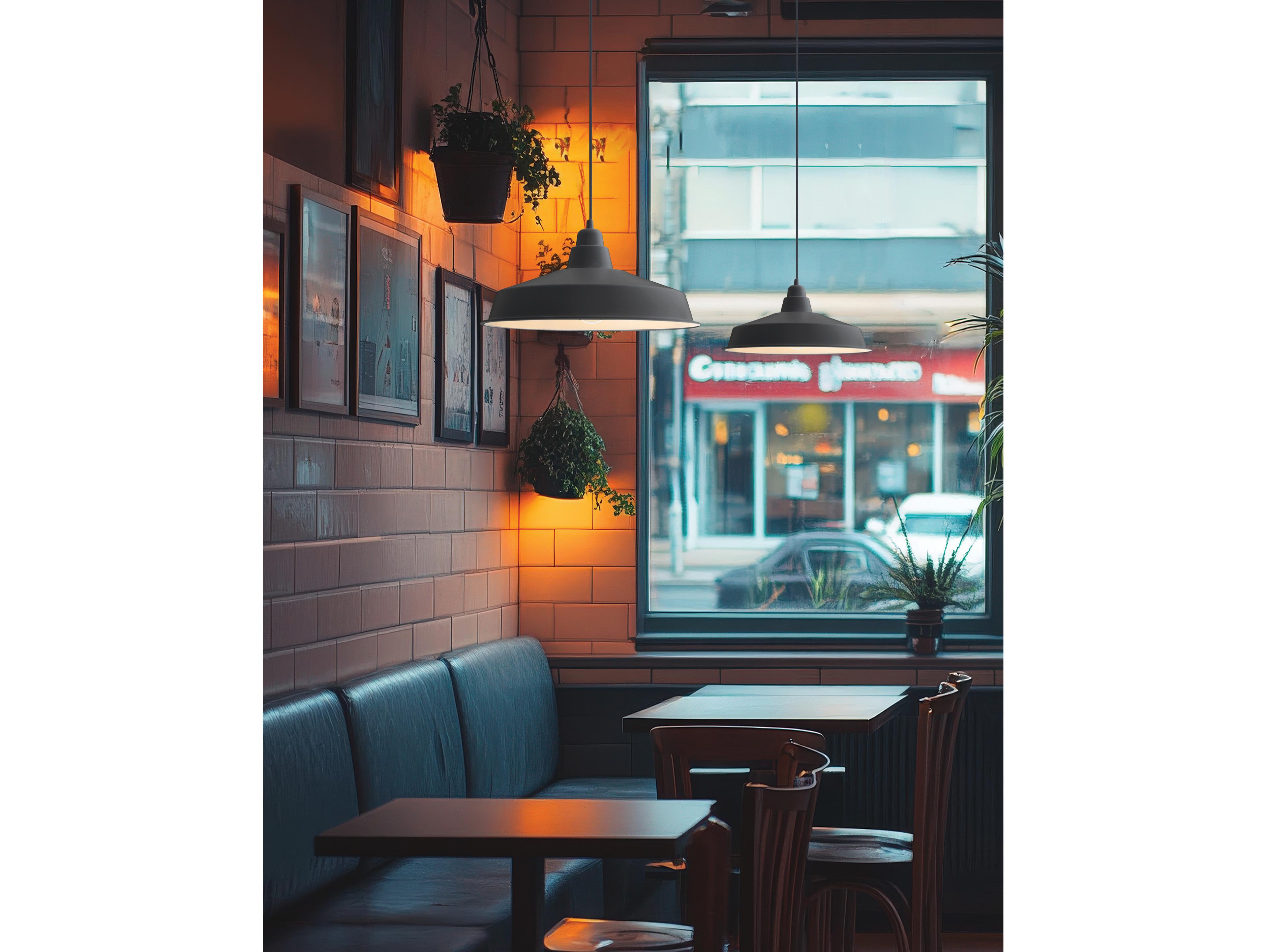 Dainolite Olya 1-Light Matte Black Dome Pendant