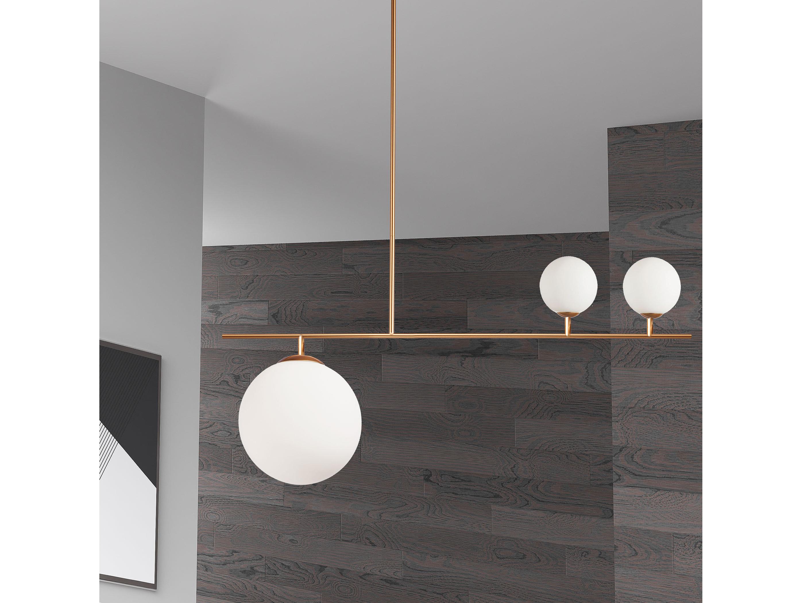 Dainolite Orion 3-Light Gold Globe Linear Island Pendant