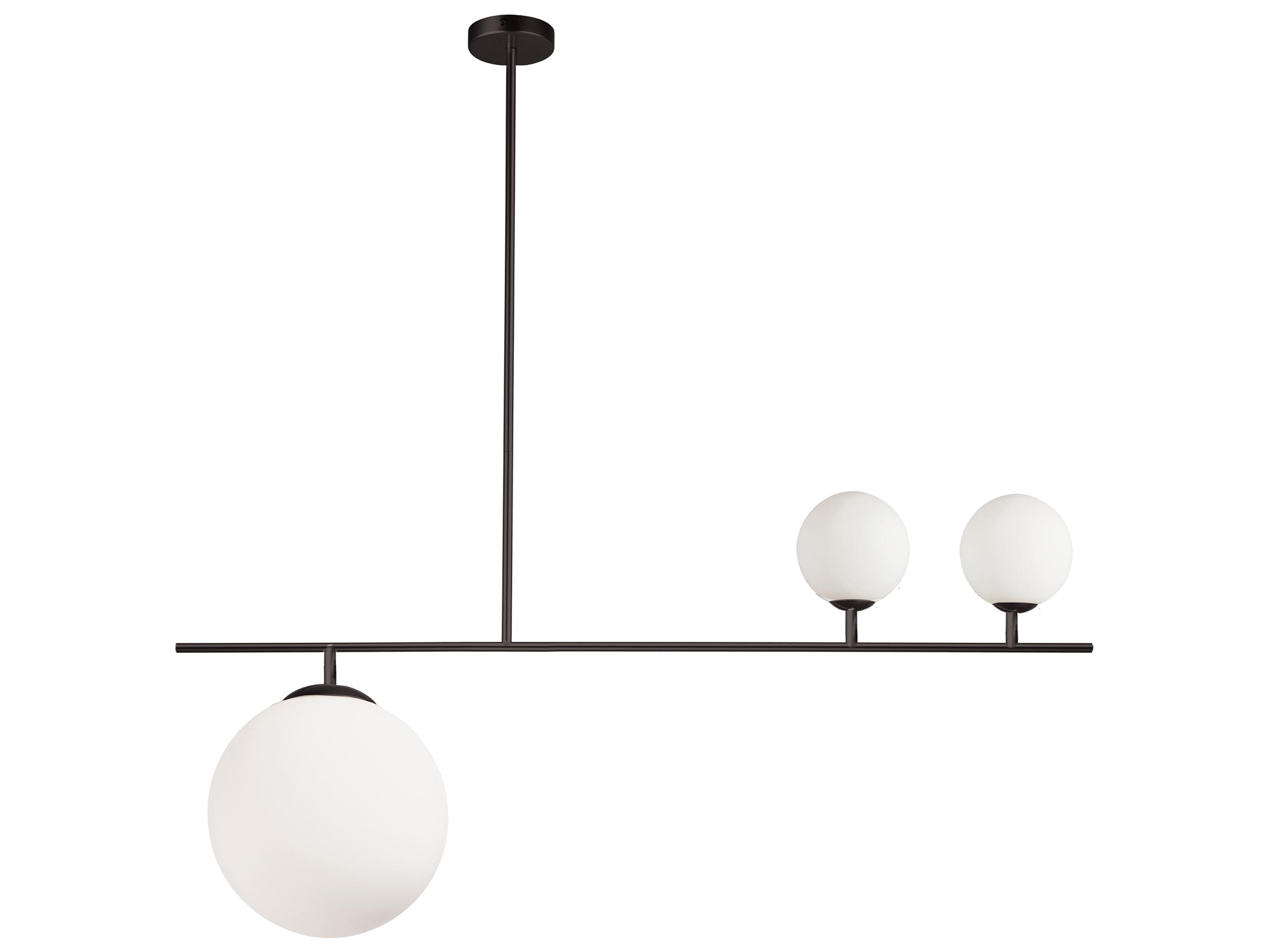 Dainolite Orion 3-Light Matte Black Globe Linear Island Pendant