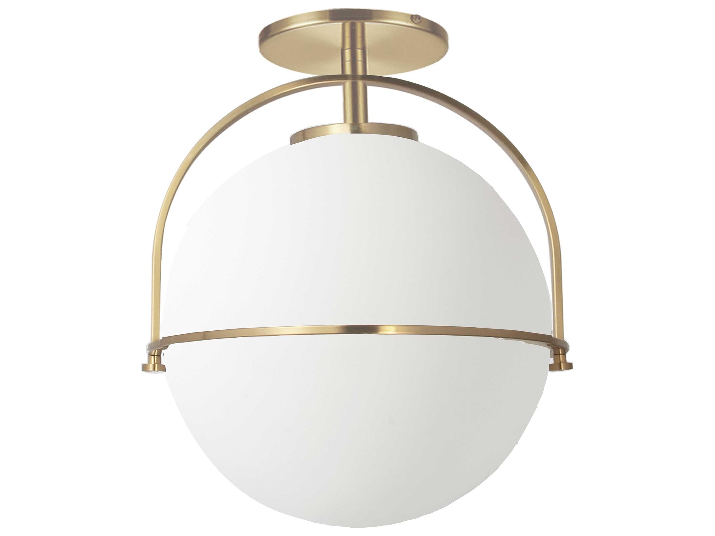 Dainolite Paola 1-Light Aged Brass Globe Semi Flush Mount