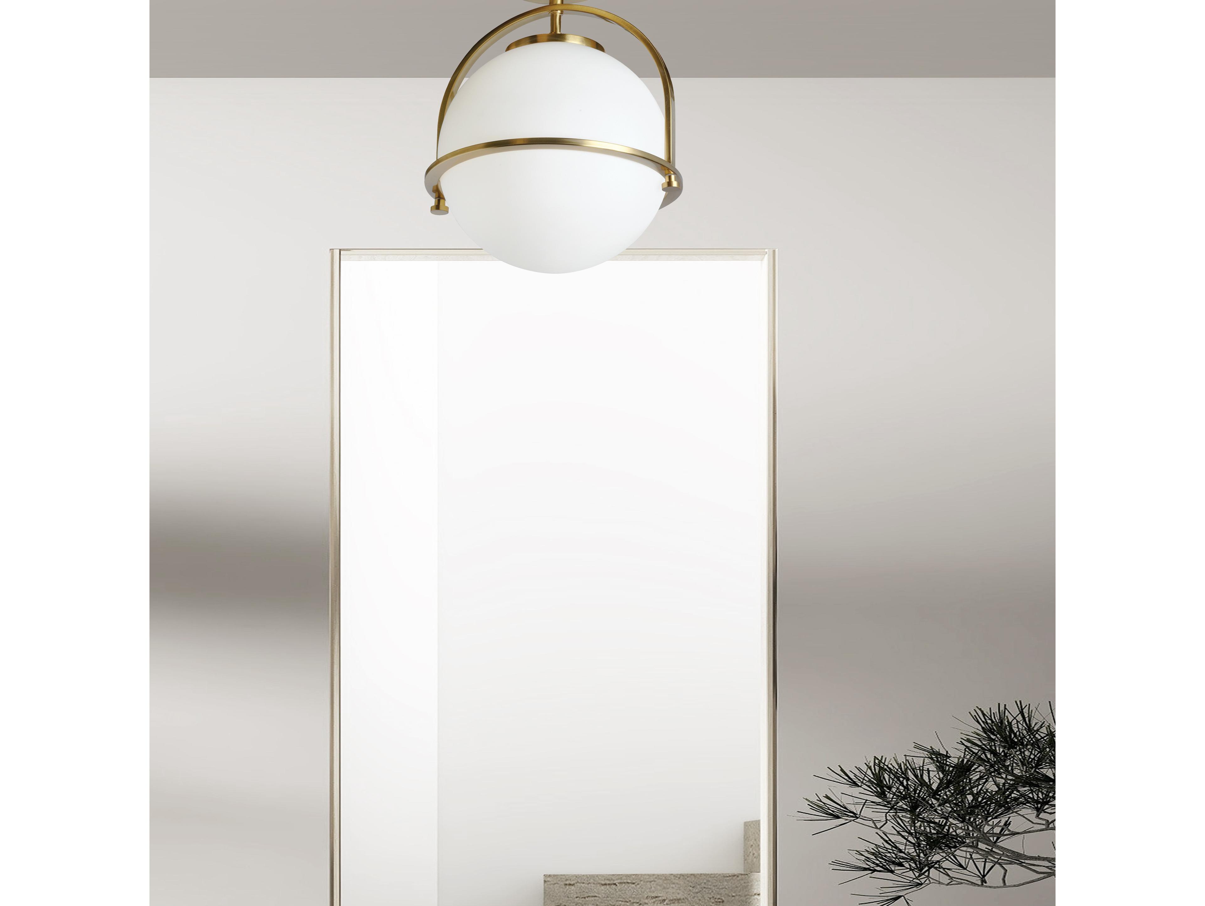 Dainolite Paola 1-Light Aged Brass Globe Semi Flush Mount