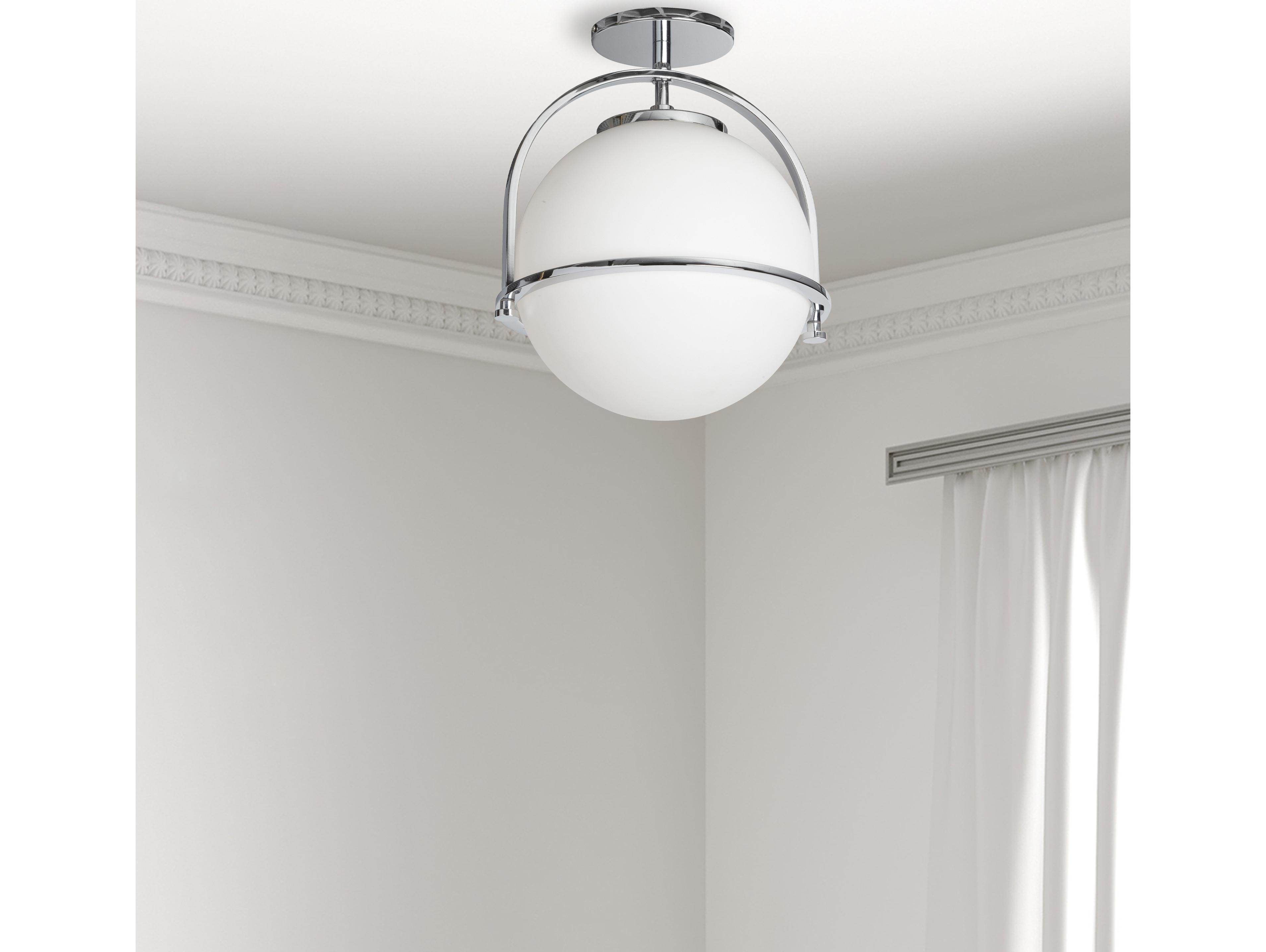 Dainolite Paola 1-Light Polished Chrome Globe Semi Flush Mount