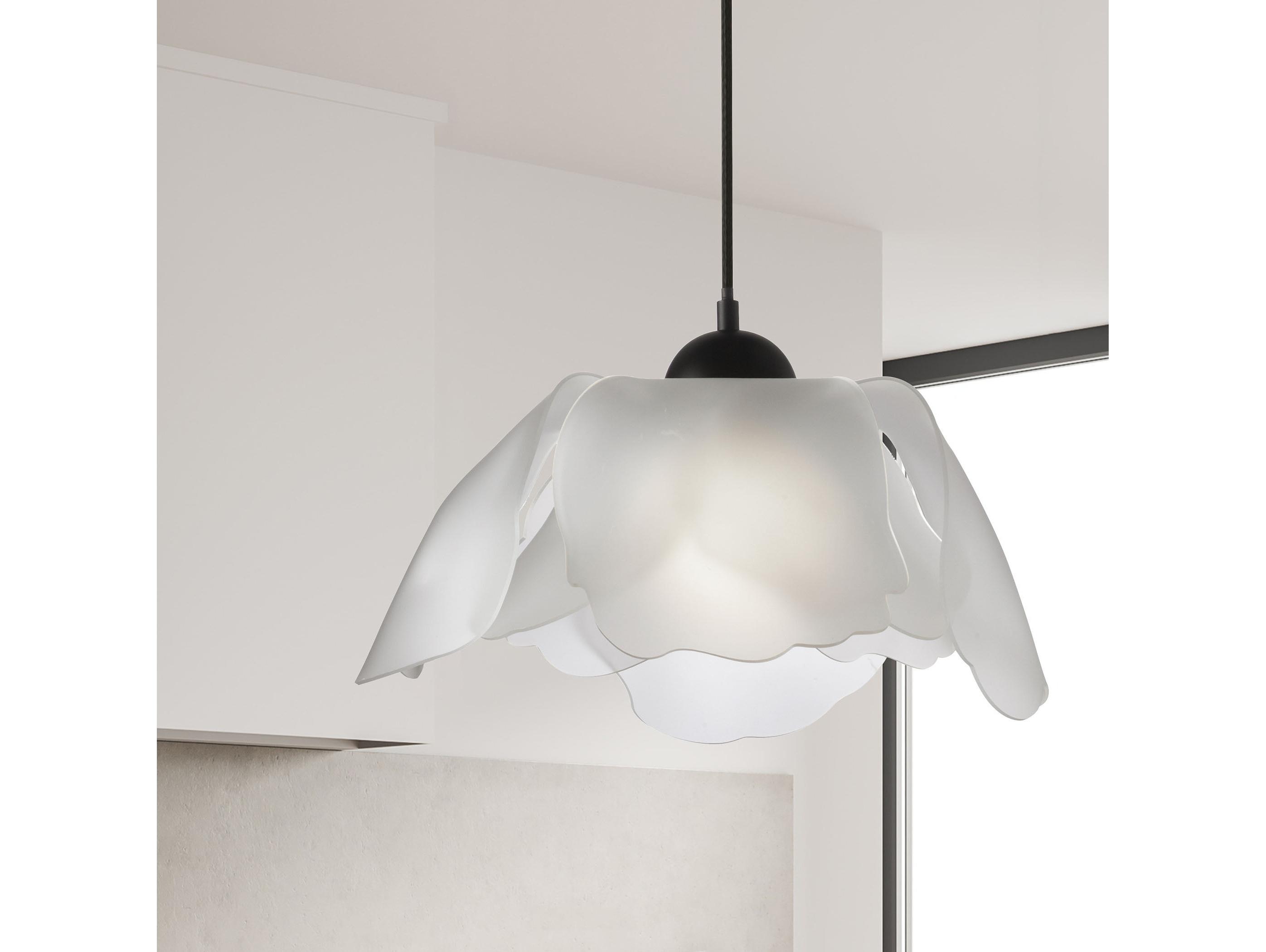 Dainolite Passion 1-Light Matte Black White Pendant