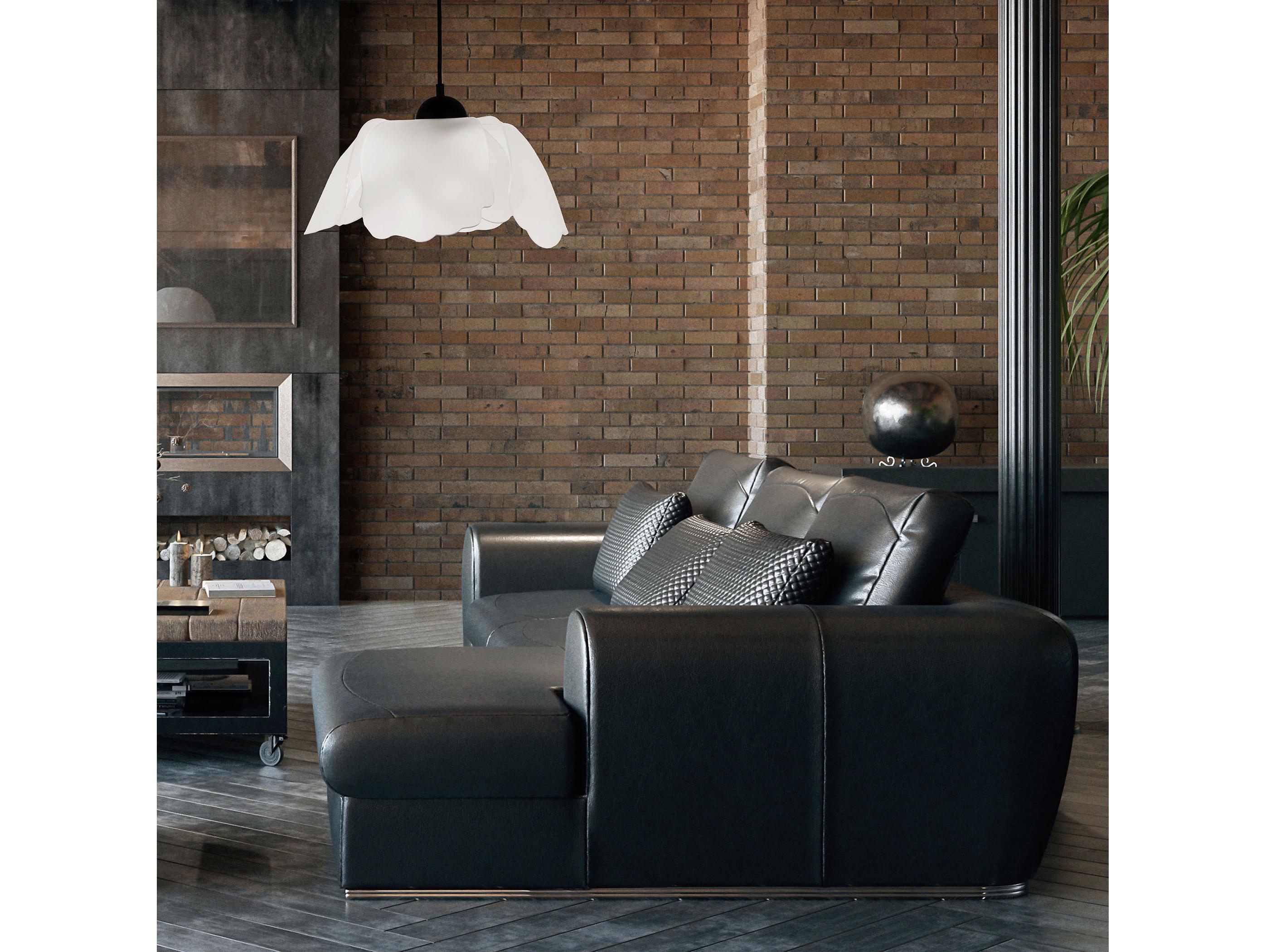 Dainolite Passion 1-Light Matte Black White Pendant