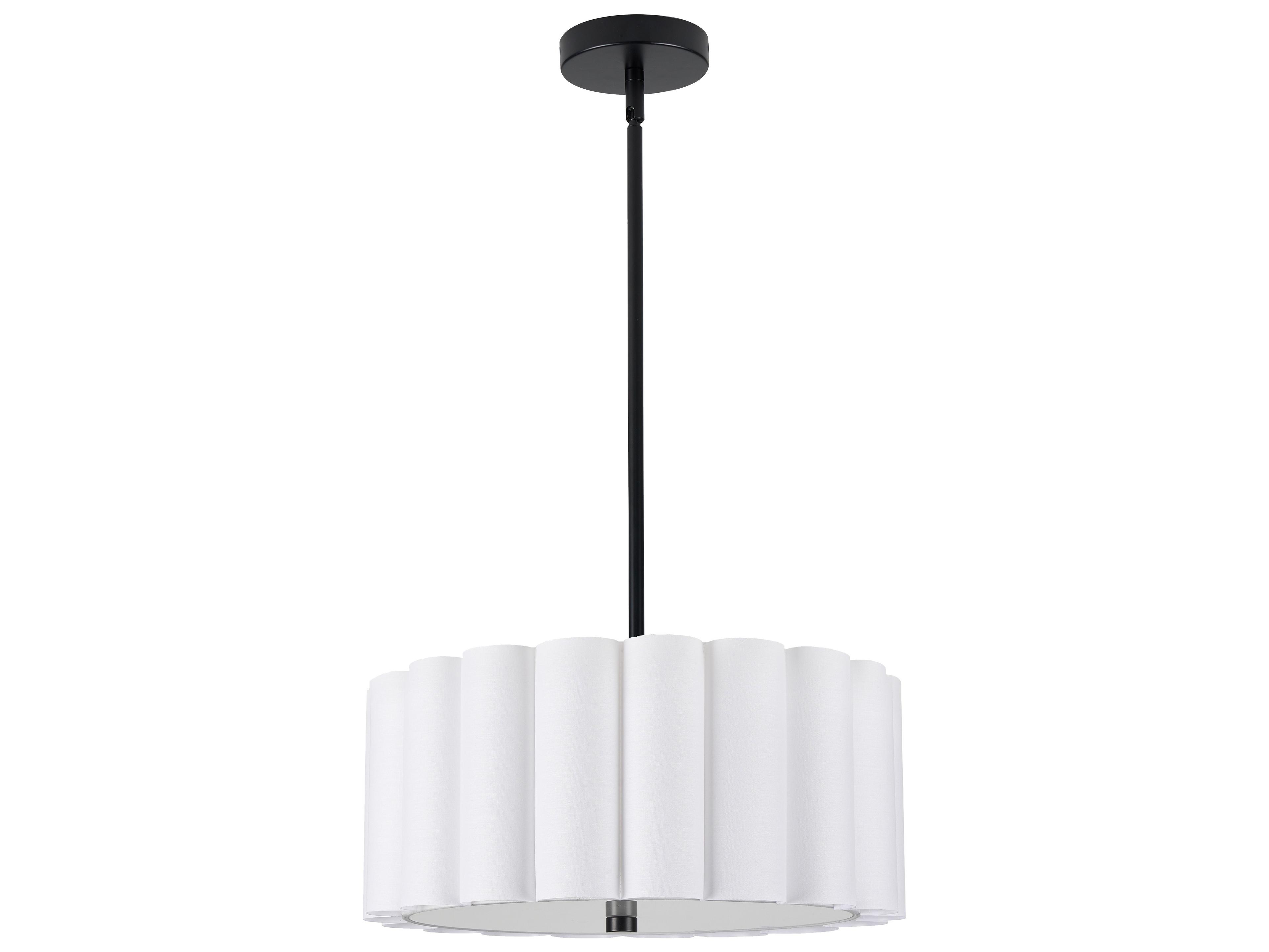 Dainolite Pacifica 3-Light Matte Black Drum Pendant