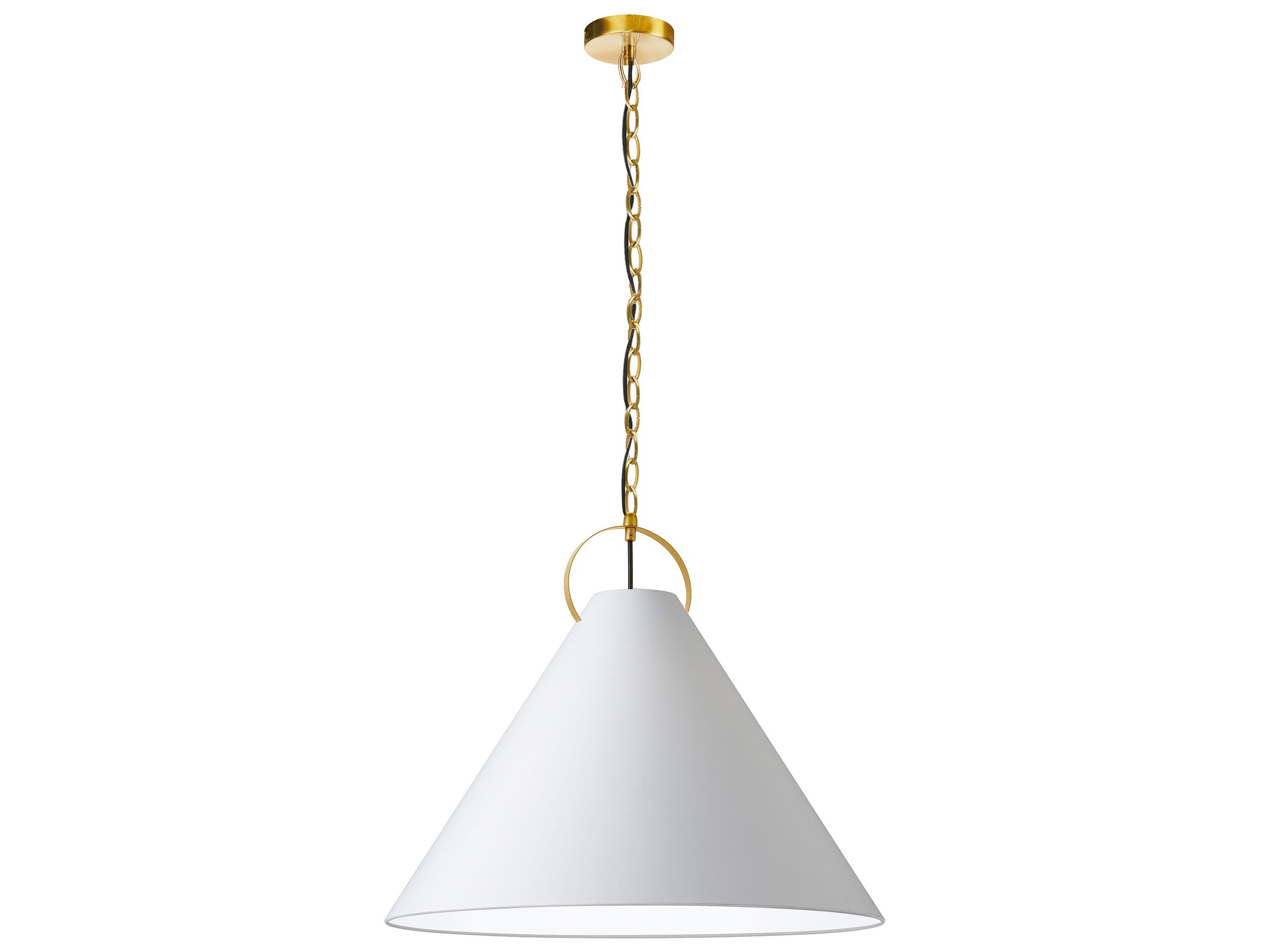 Dainolite Princeton 1-Light Aged Brass White Pendant