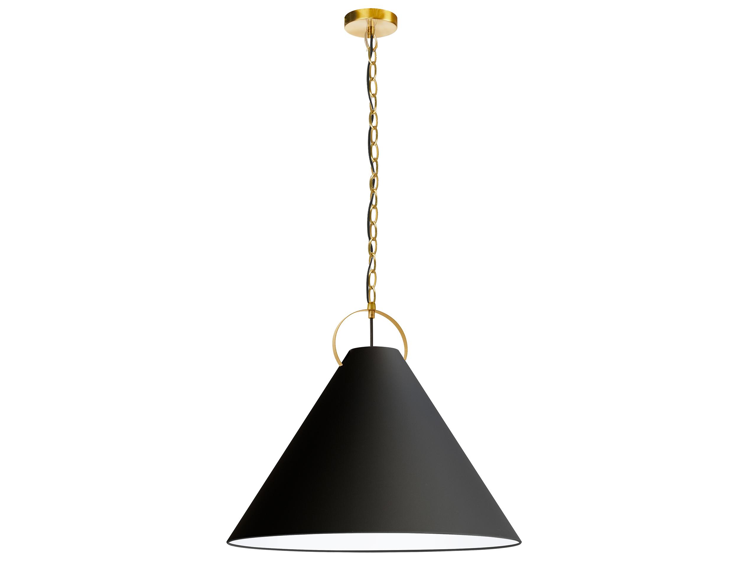Dainolite Princeton 1-Light Black Aged Brass Pendant